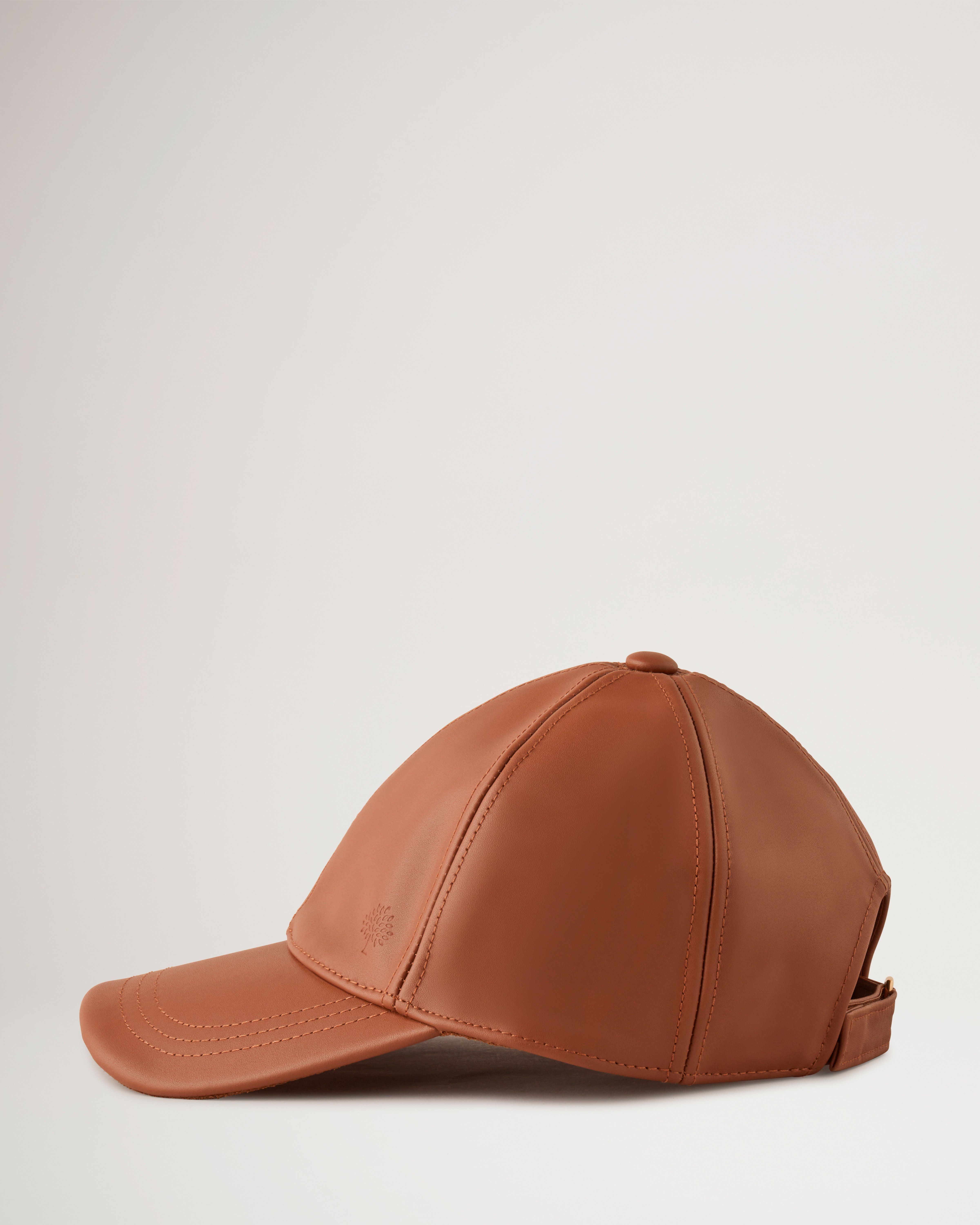 Taupe leather 2024 baseball cap