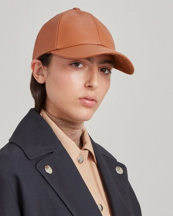 Womens leather ball clearance cap