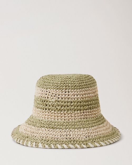 ★VARZAR★ Striped Paper Bucket Hat Green Stripe paper bucket hat Green - VARZAR | 60% - Asian Fashion