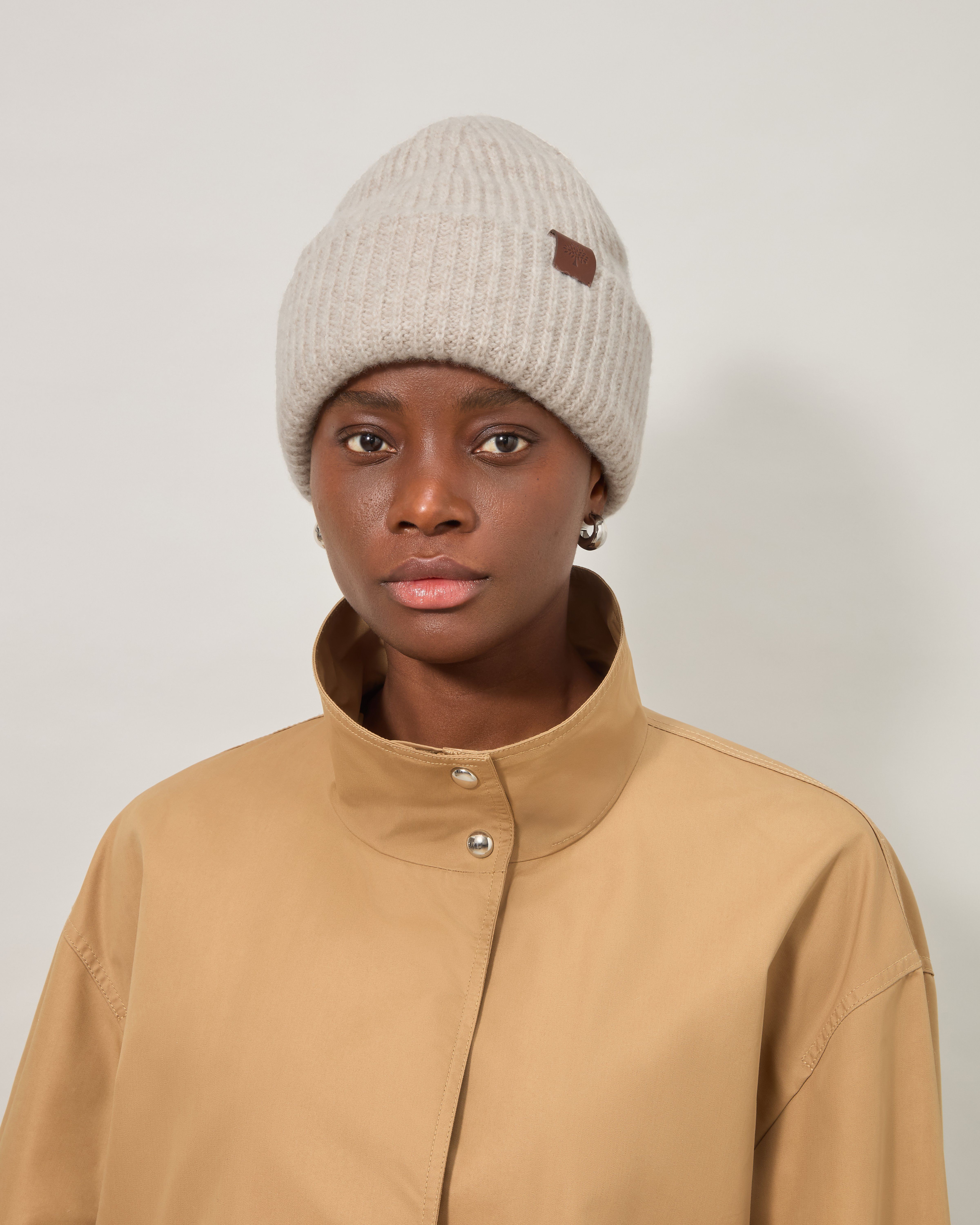 Mulberry | Chunky Ribbed Beanie | Oat Lambswool | Men