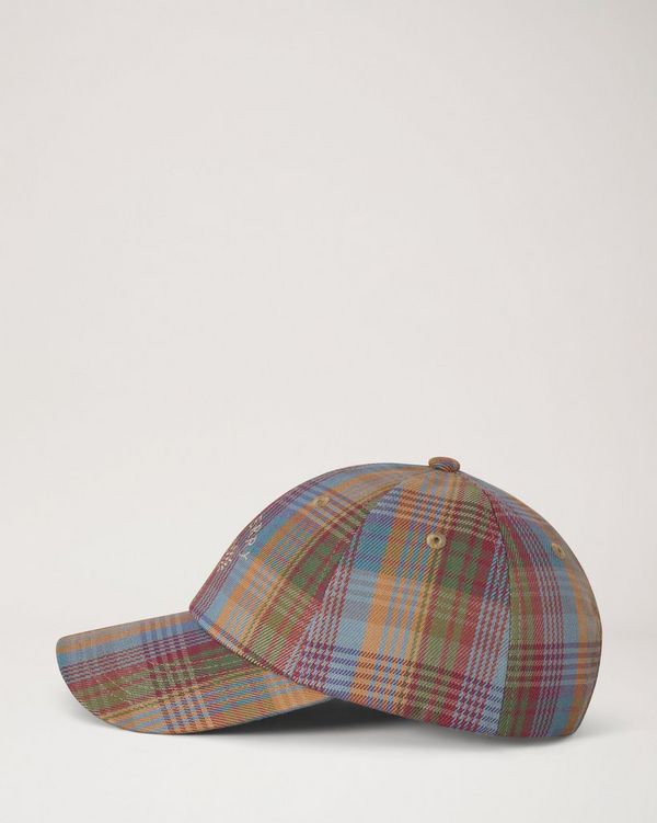 Mulberry | Check Baseball Cap | Multicolour Cotton | Women