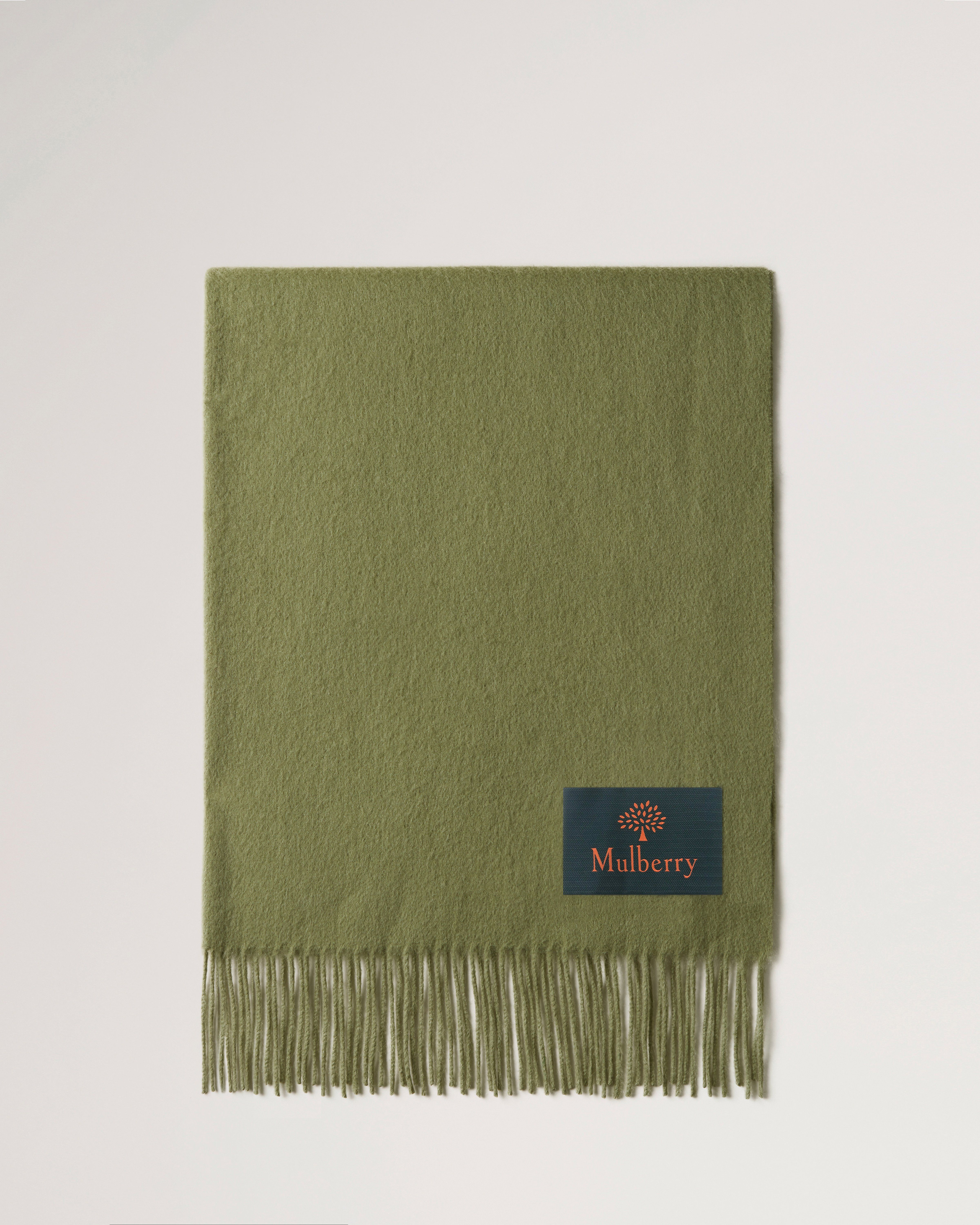 Solid Lambswool Scarf Summer Khaki Lambswool Men's Mulberry