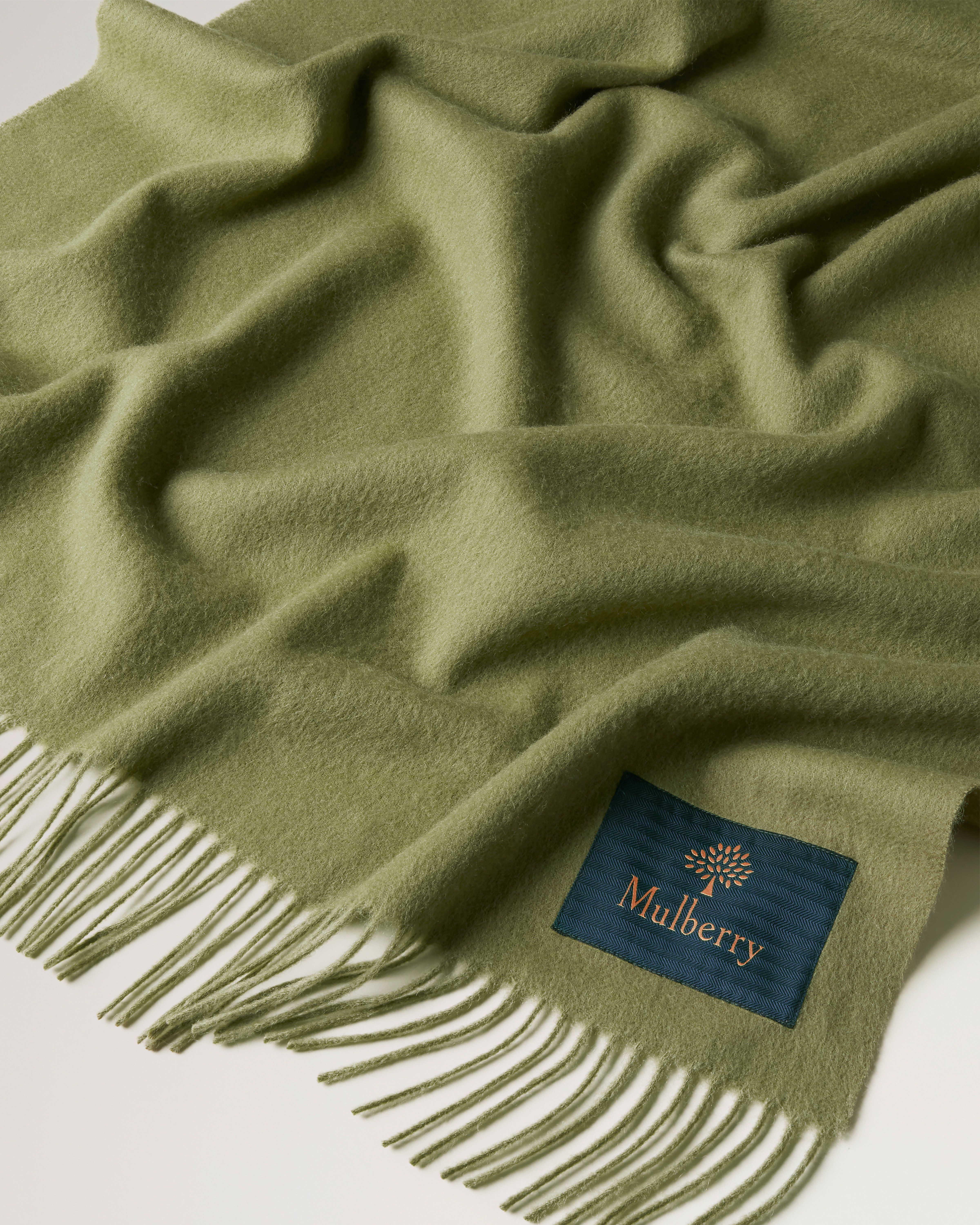 Solid Lambswool Scarf Summer Khaki Lambswool Men's Mulberry