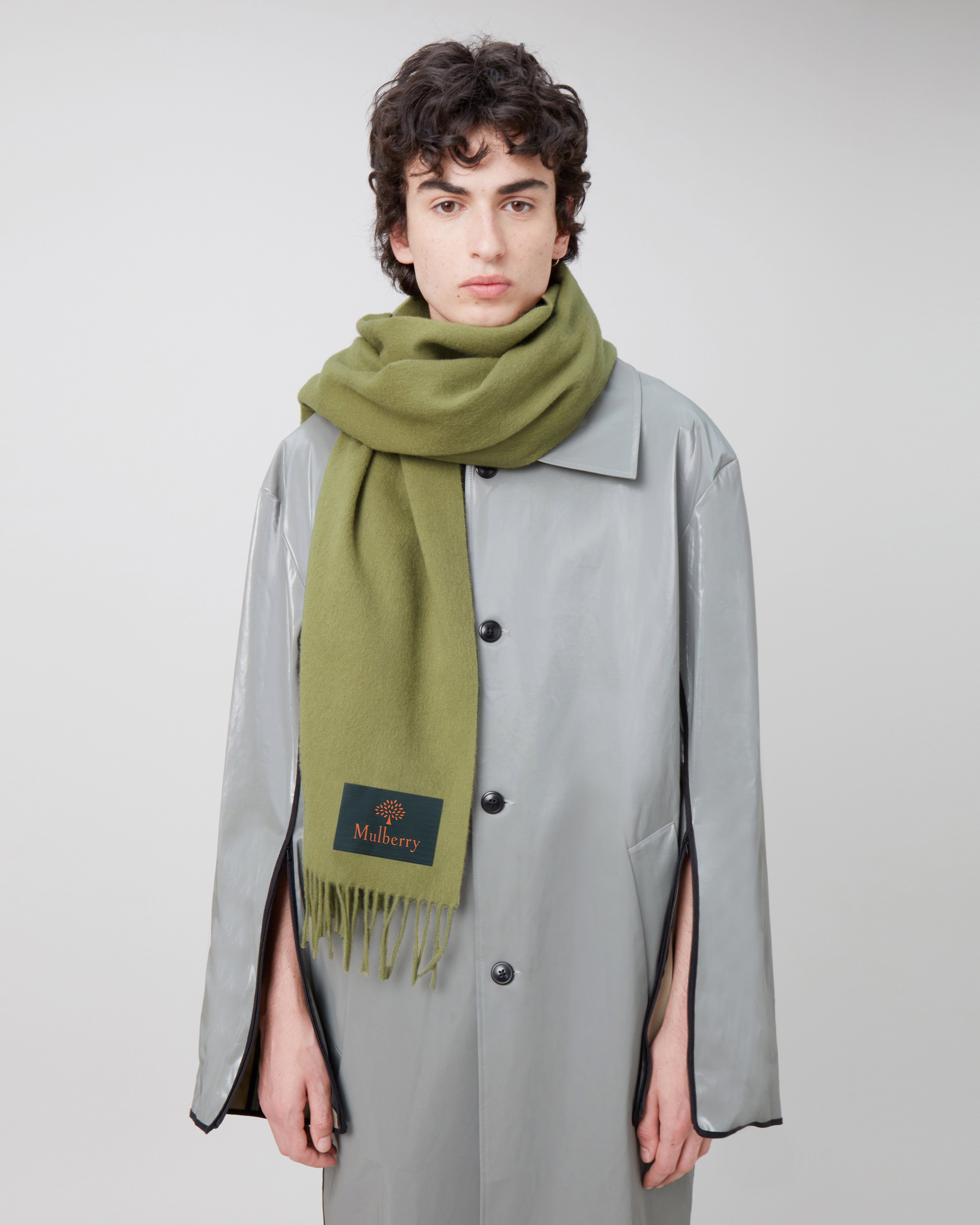 Solid Lambswool Scarf Summer Khaki Lambswool Men's Mulberry
