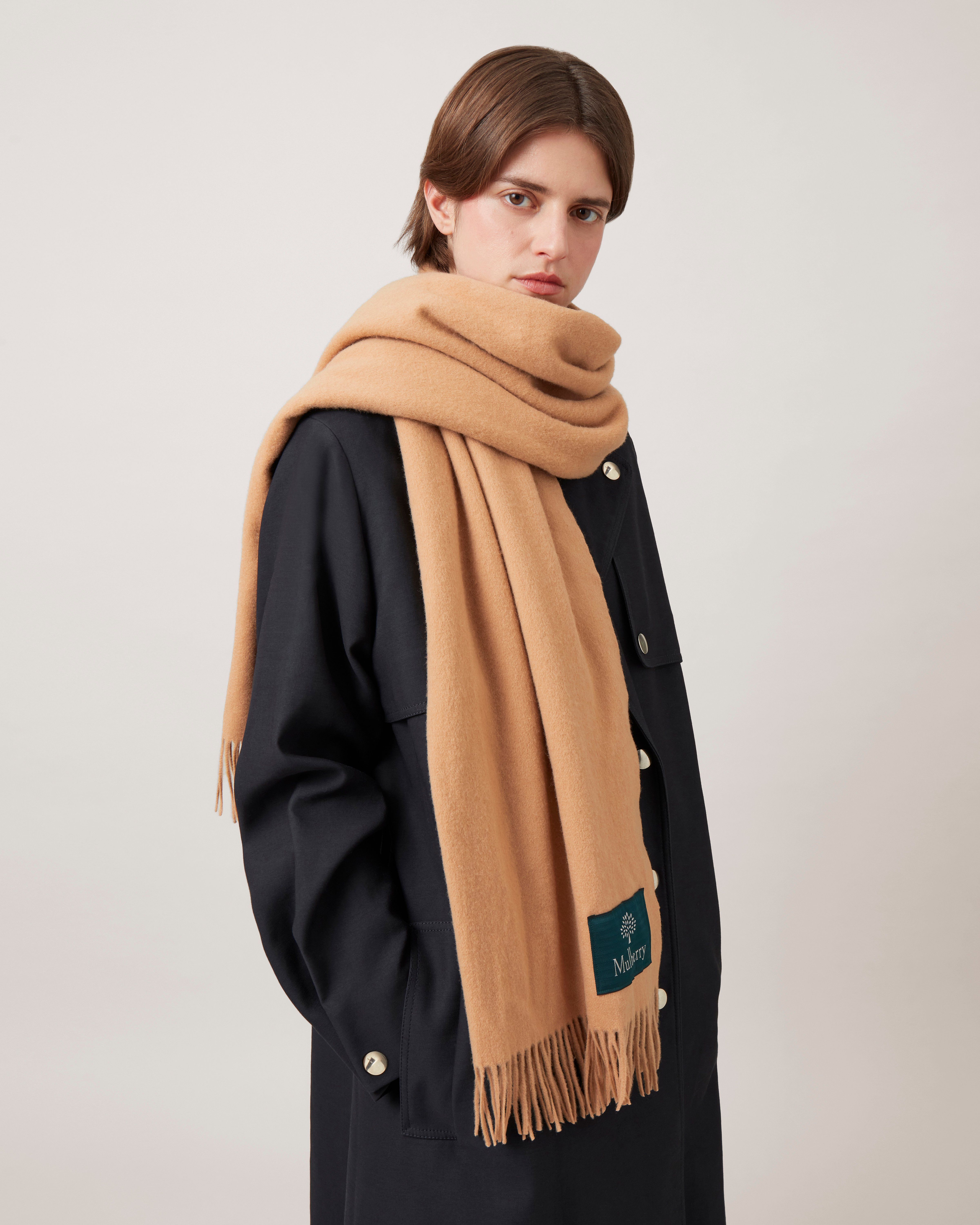 Solid Merino Wool Scarf Camel Solid Merino Wool Personalised Gifts