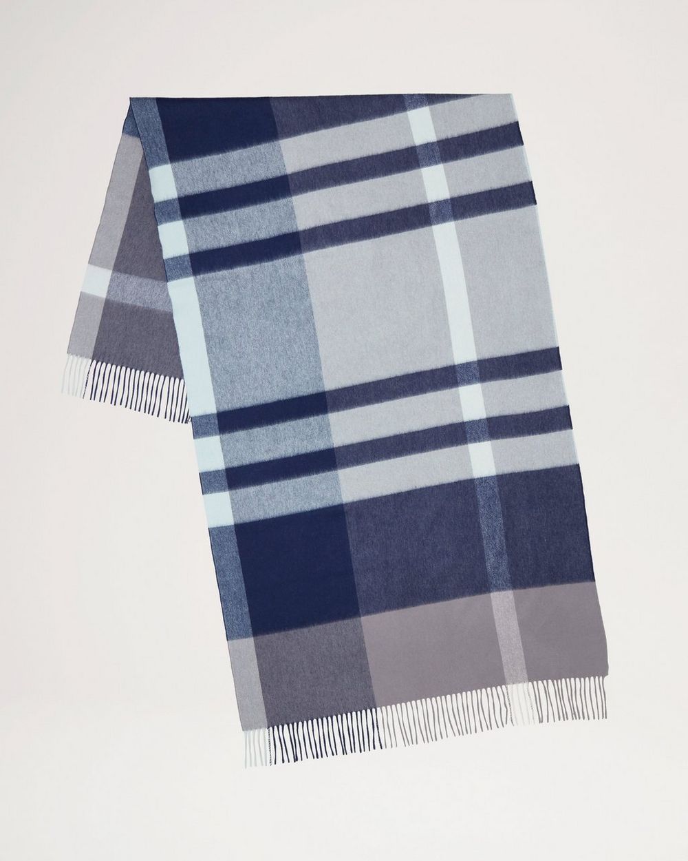 Small Check Merino Wool Scarf Maple & Powder Rose Merino Wool main image 1