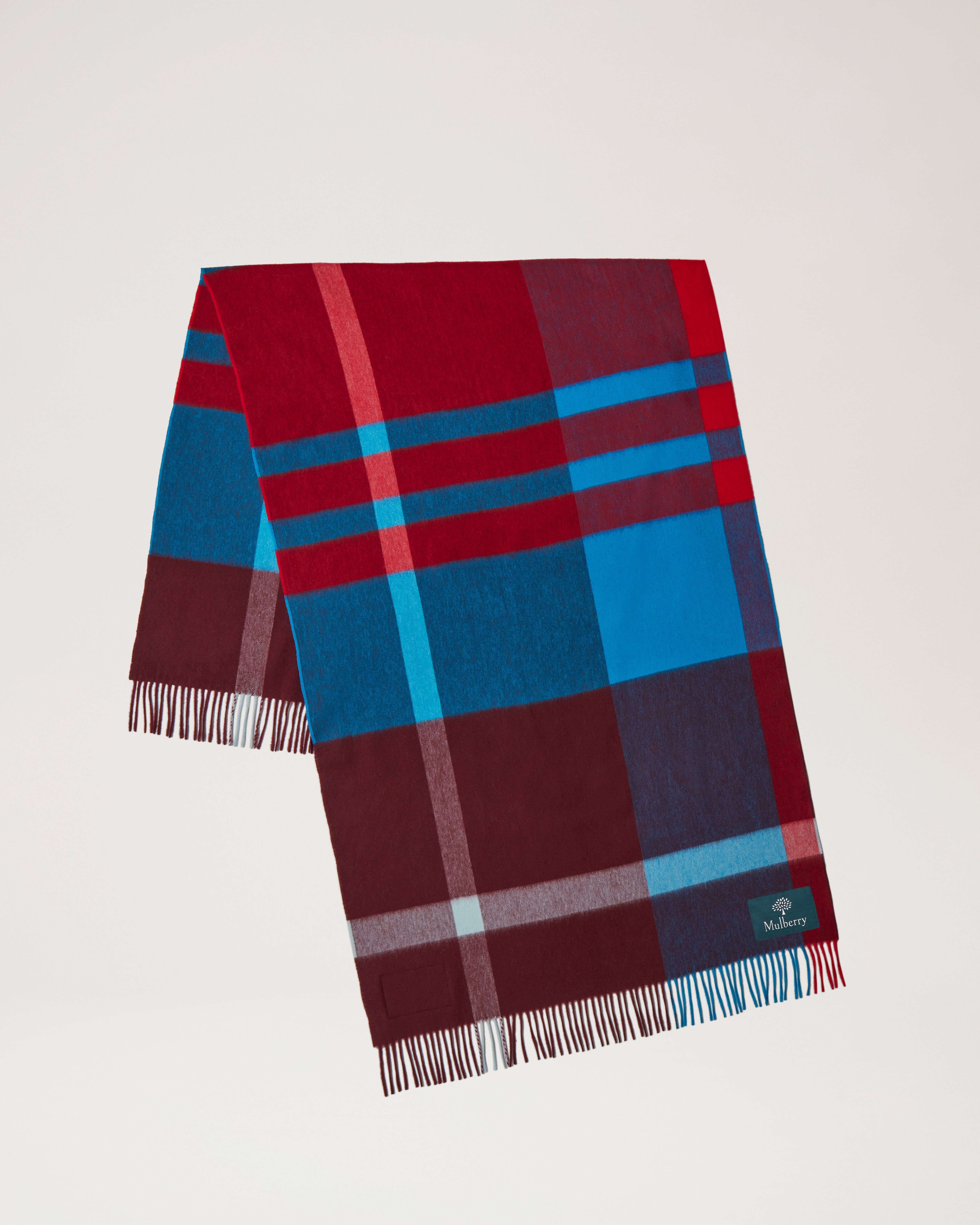 Small Check Merino Wool Scarf