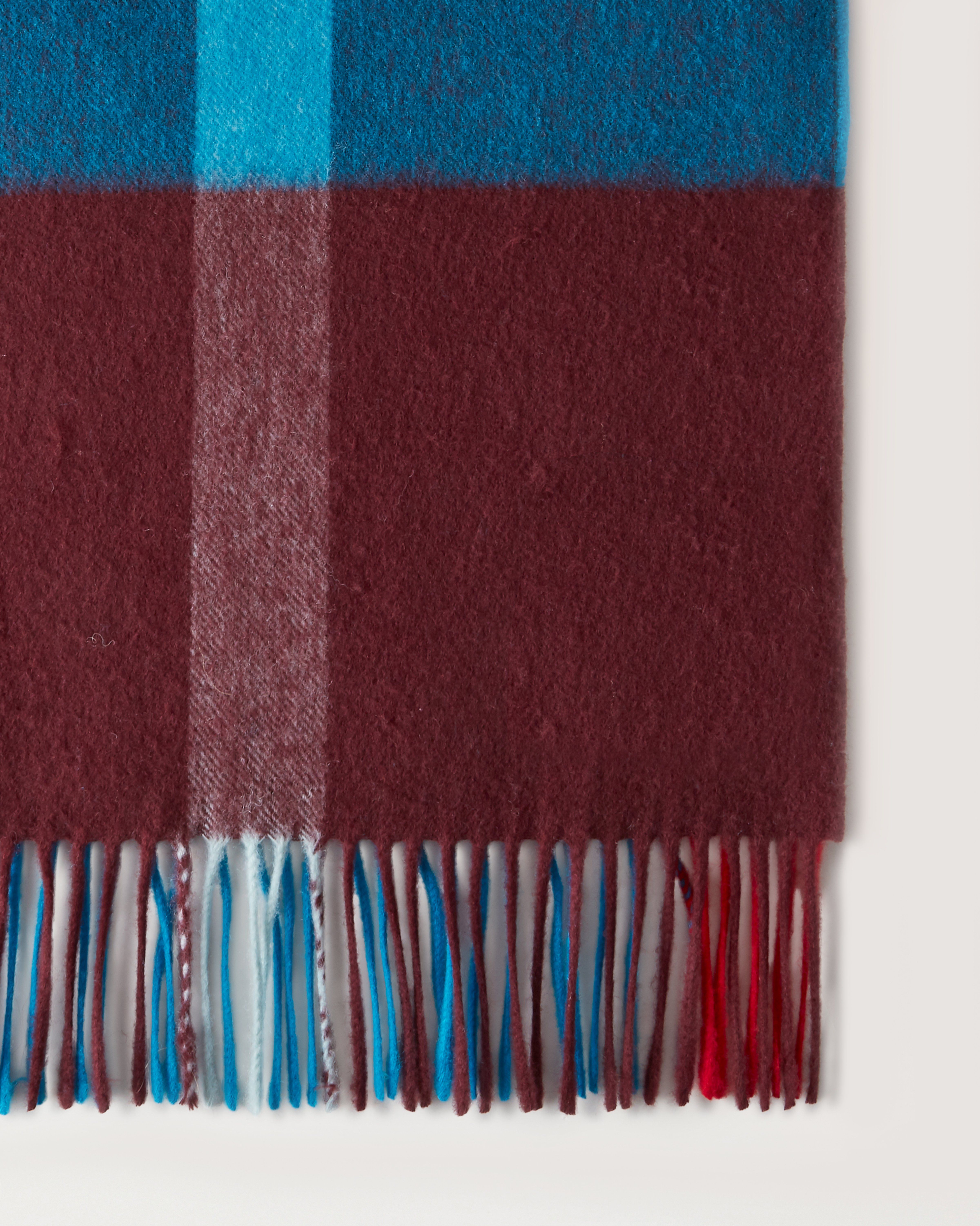 Knitted Merino Wool Winter Scarf in Blue (S-M)