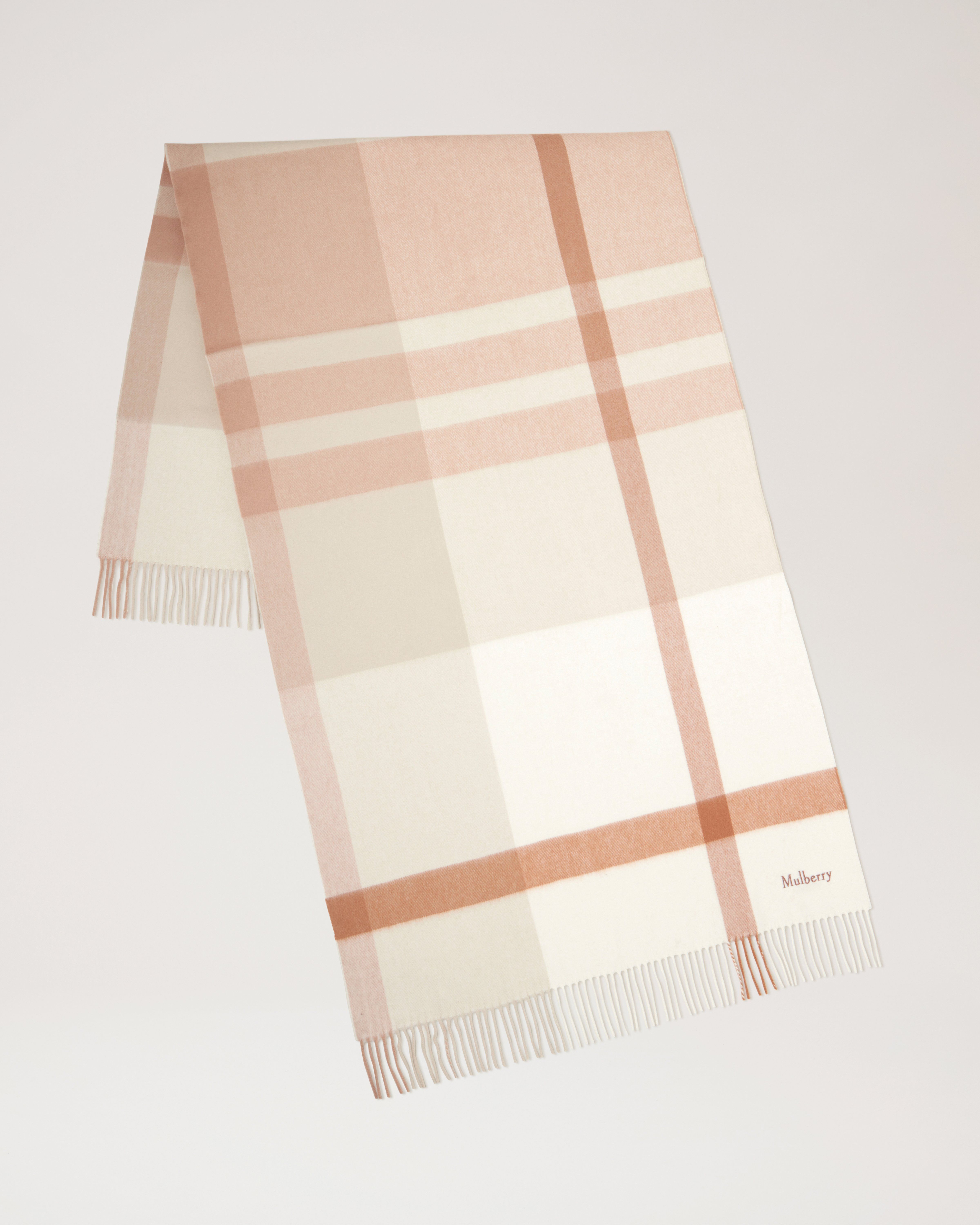 Large Check Merino Wool Scarf