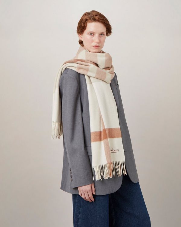 Burberry check store merino wool scarf