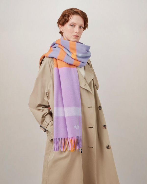 Check merino cheap wool scarf