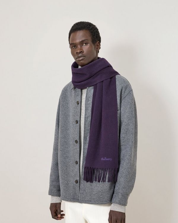 Mulberry Small Solid Merino Wool Scarf