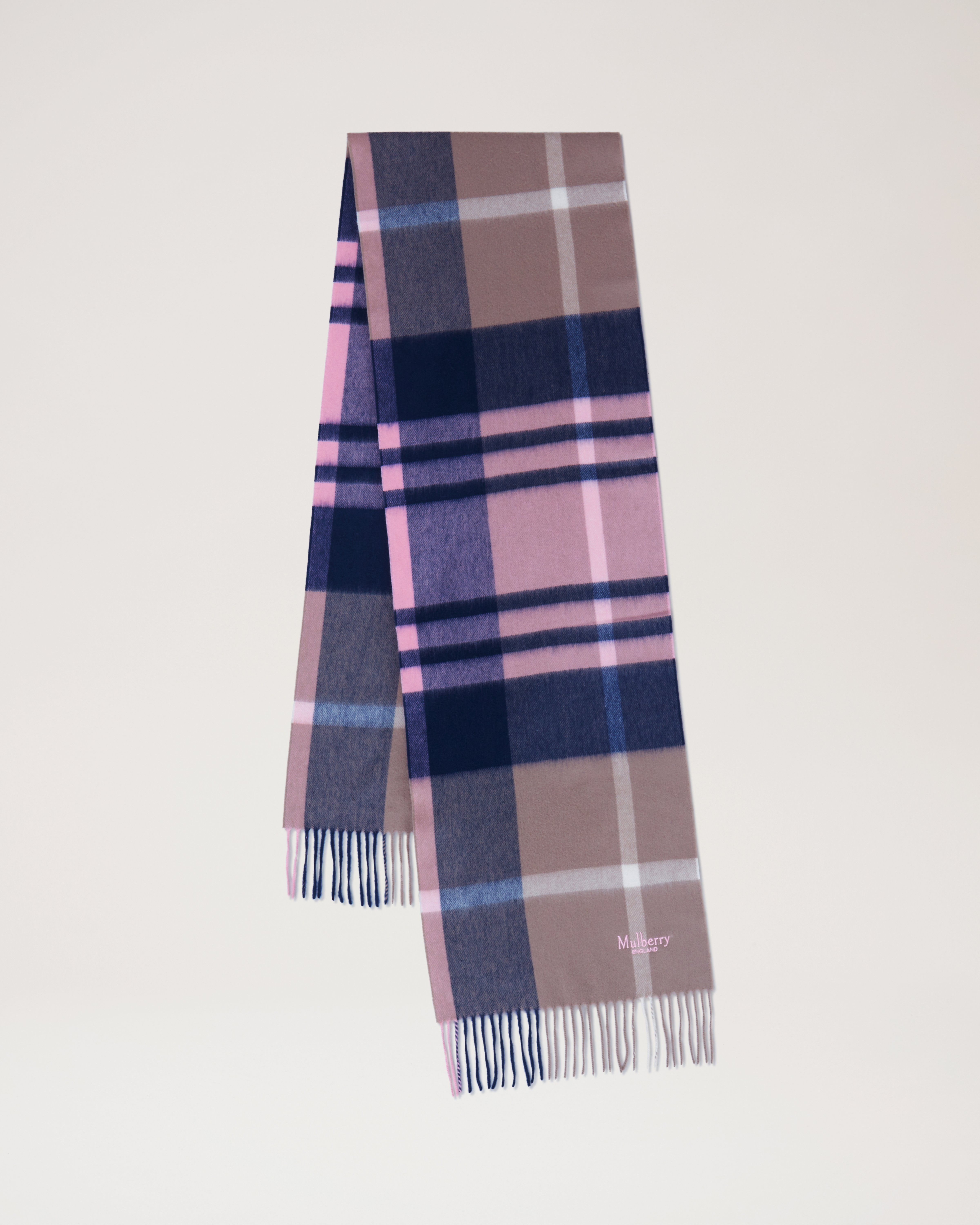 Small Check Merino Wool Scarf