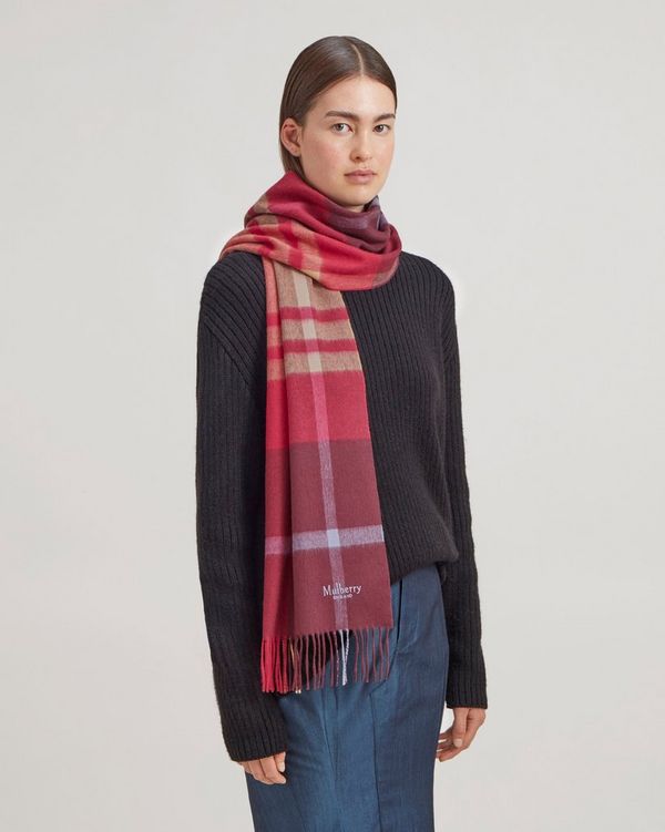 Burberry check merino wool scarf sale on sale