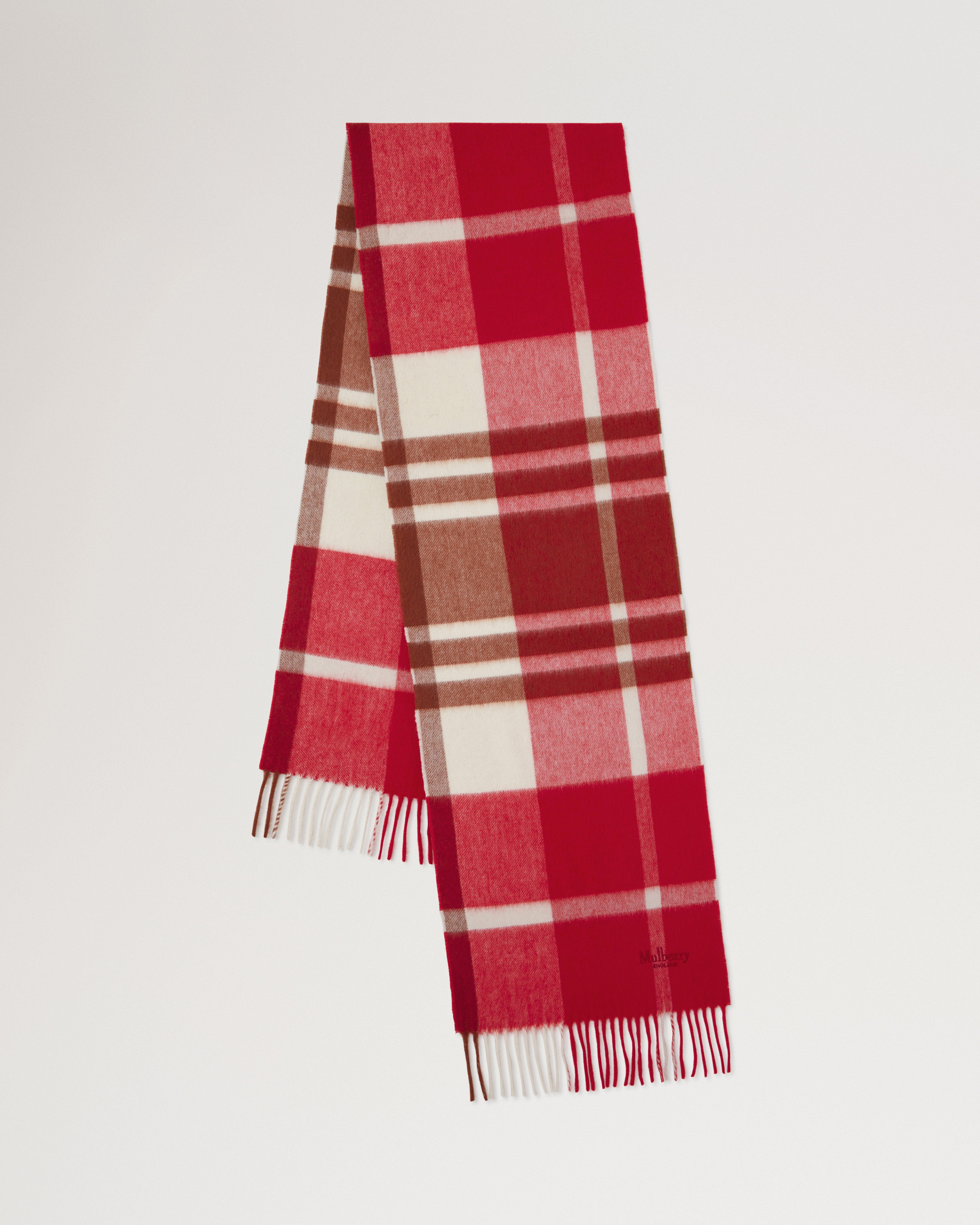 Small Check Merino Wool Scarf