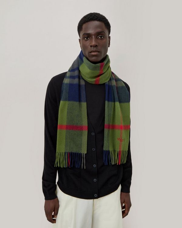 Small Check Merino Wool Scarf
