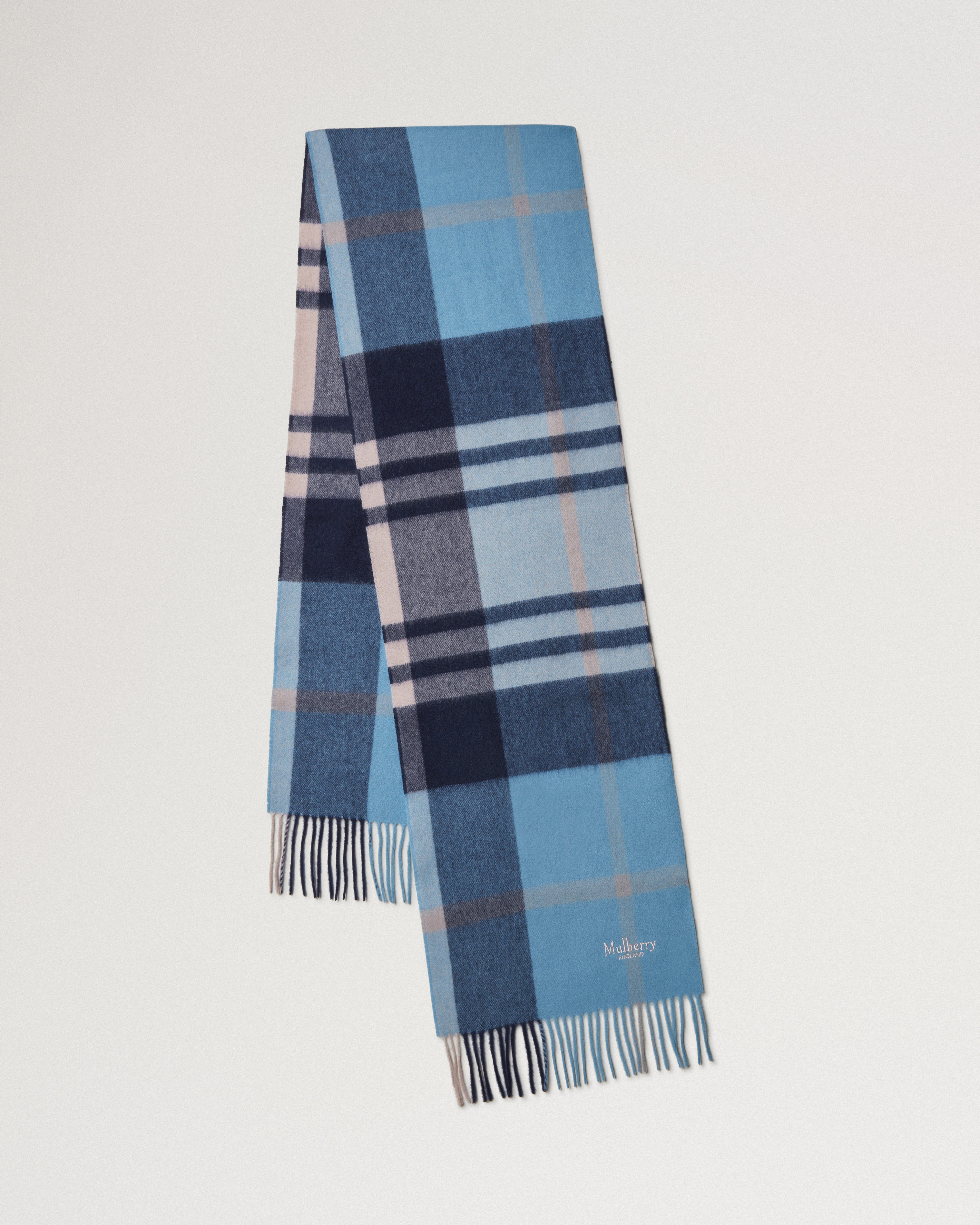 Small Check Merino Wool Scarf