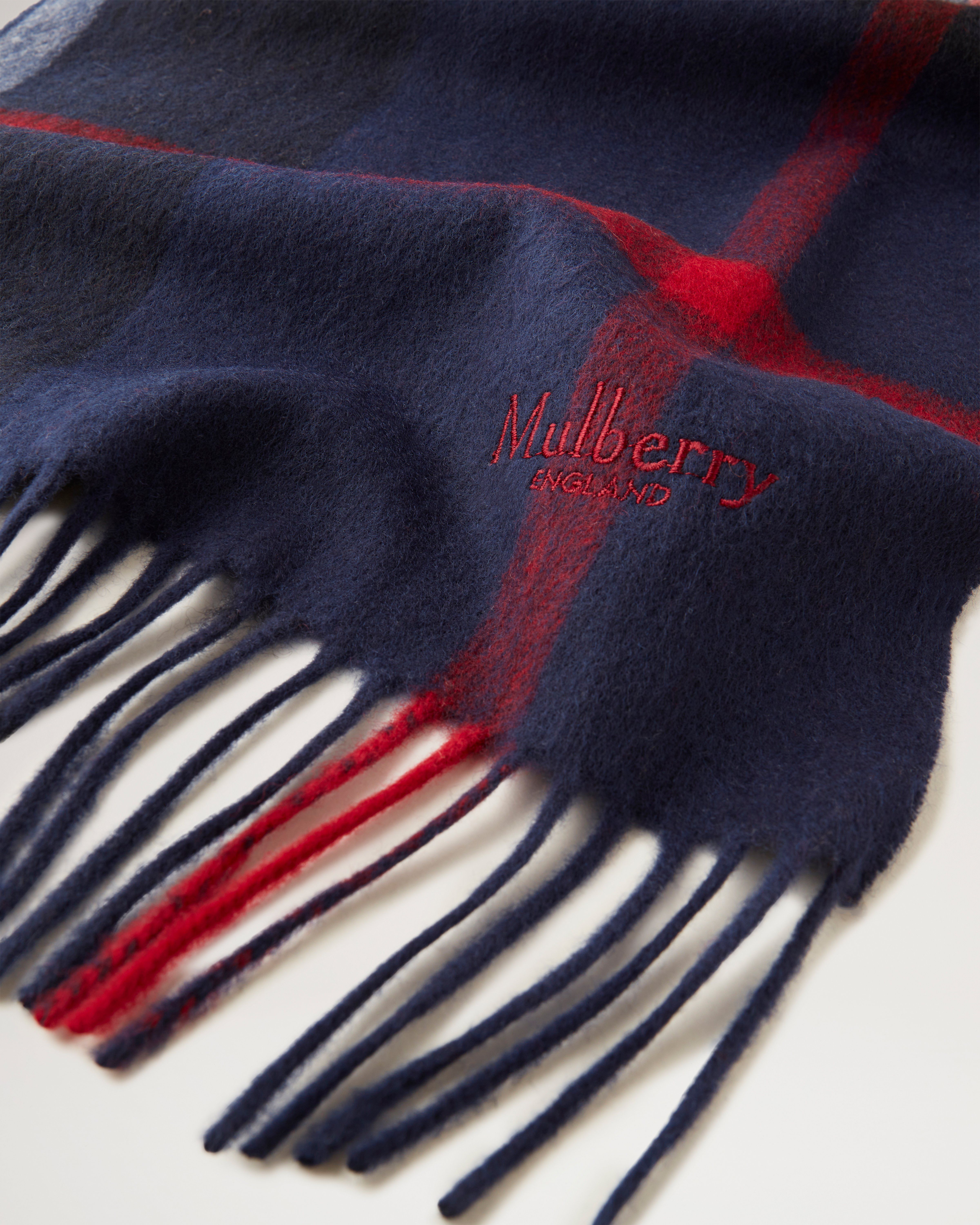 Small Check Merino Wool Scarf