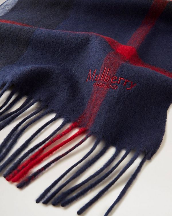 Mulberry large hot sale check scarf