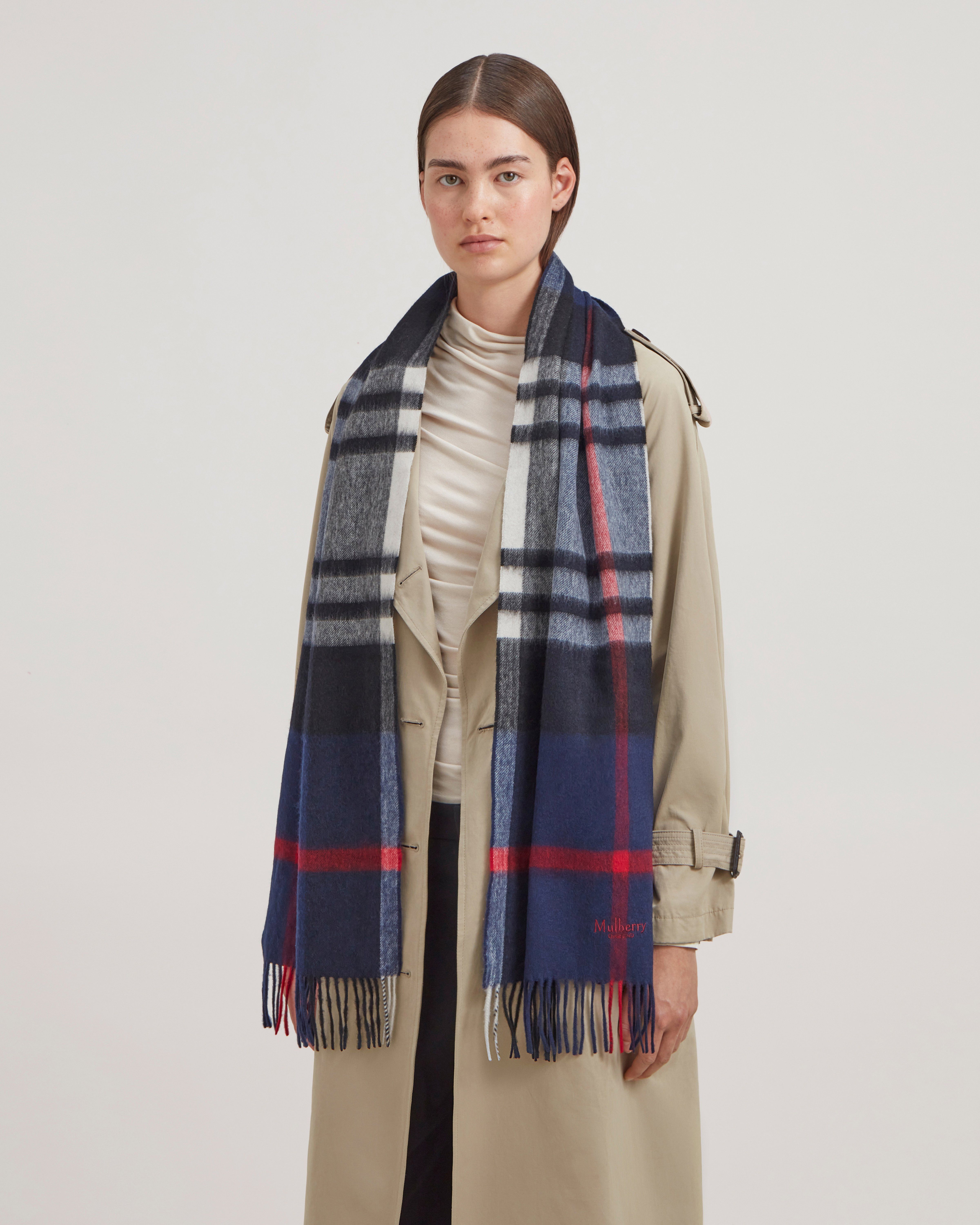 Burberry lightweight check store wool cashmere scarf