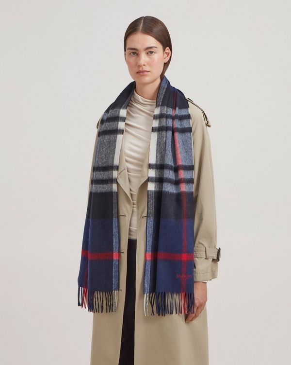 Check merino cheap wool scarf