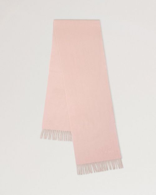 Riu リウ Embroidery logo muffler マフラー ピンク 45Rカシミヤワッフルのロングマフラー: GOODS｜45R