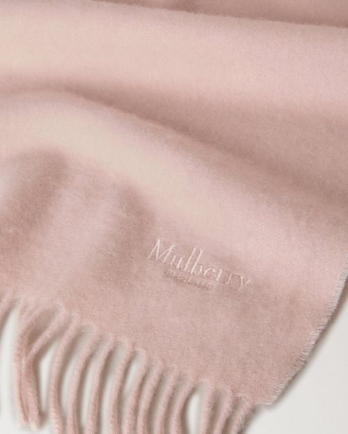 Mulberry★ロゴ カシミヤマフラー VS4460 885 C914 Mulberry | カシミヤ マフラー | ブロッサムピンク カシミヤ | Women