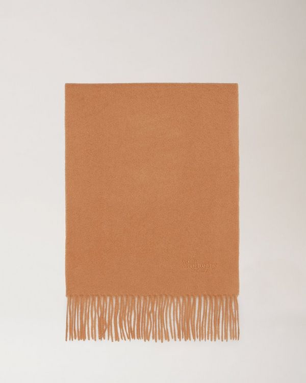 Unisex Woven Cashmere Scarf Camel Brown