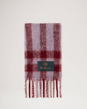 Alpaca Check & Nylon Reversible Scarf