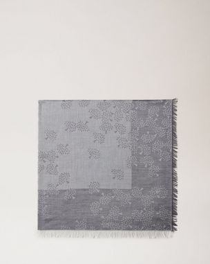 Mulberry Mulberry Tree Wool Jacquard Scarf - Charcoal