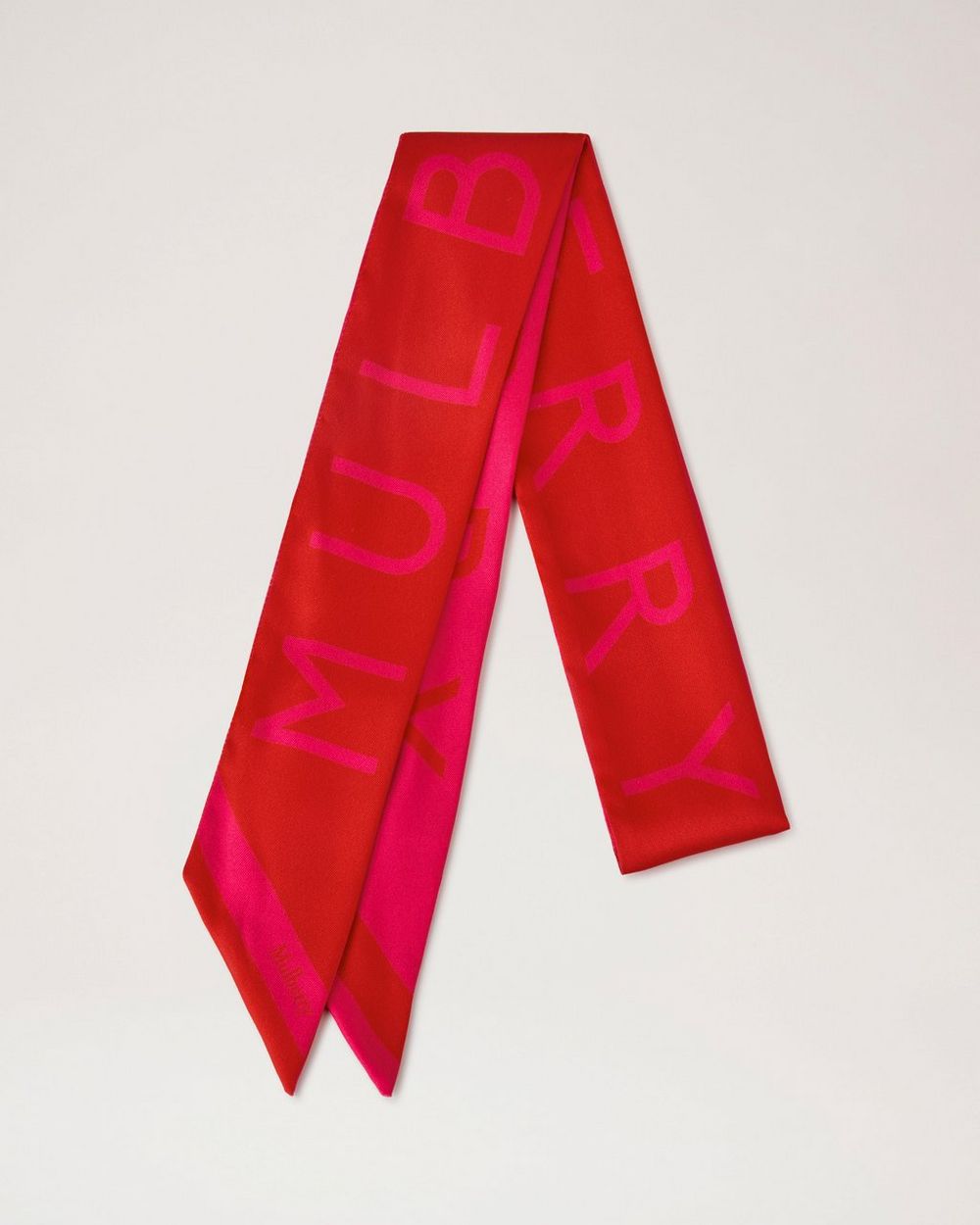 ロゴ スキニー スカーフ ランカスターレッドマルベリーピンク リサイクルポリエステル Women Mulberry