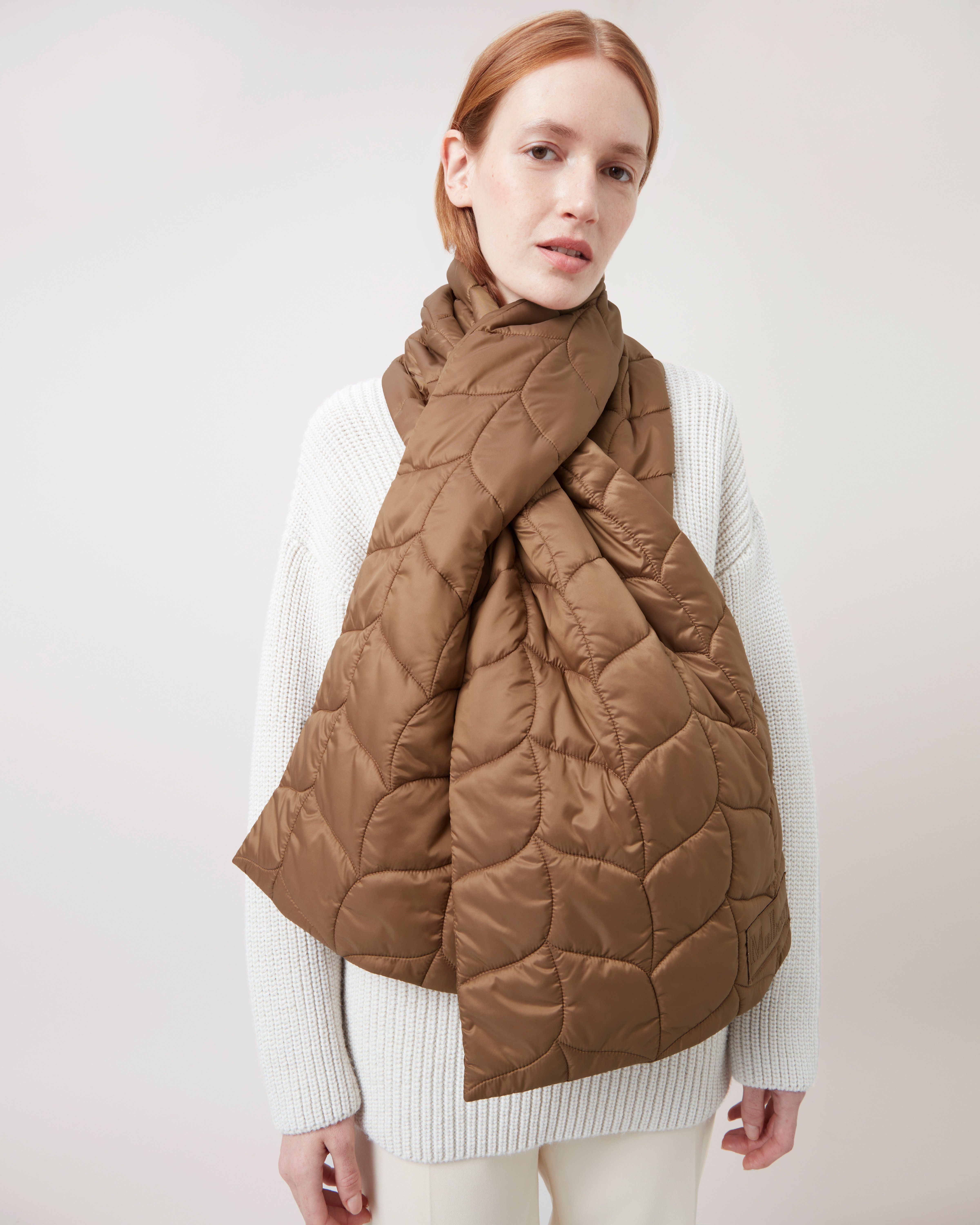 Softie Quilted Nylon Scarf | Tobacco Brown Recycled Nylon | Softie