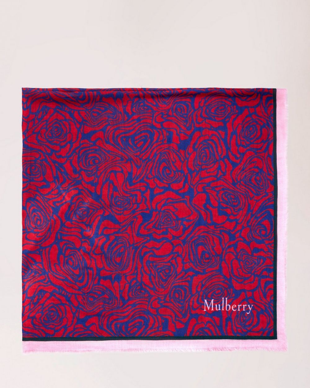 Distorted Rose Wool Square | Pigment Blue & Lancaster Red Wool | Women ...