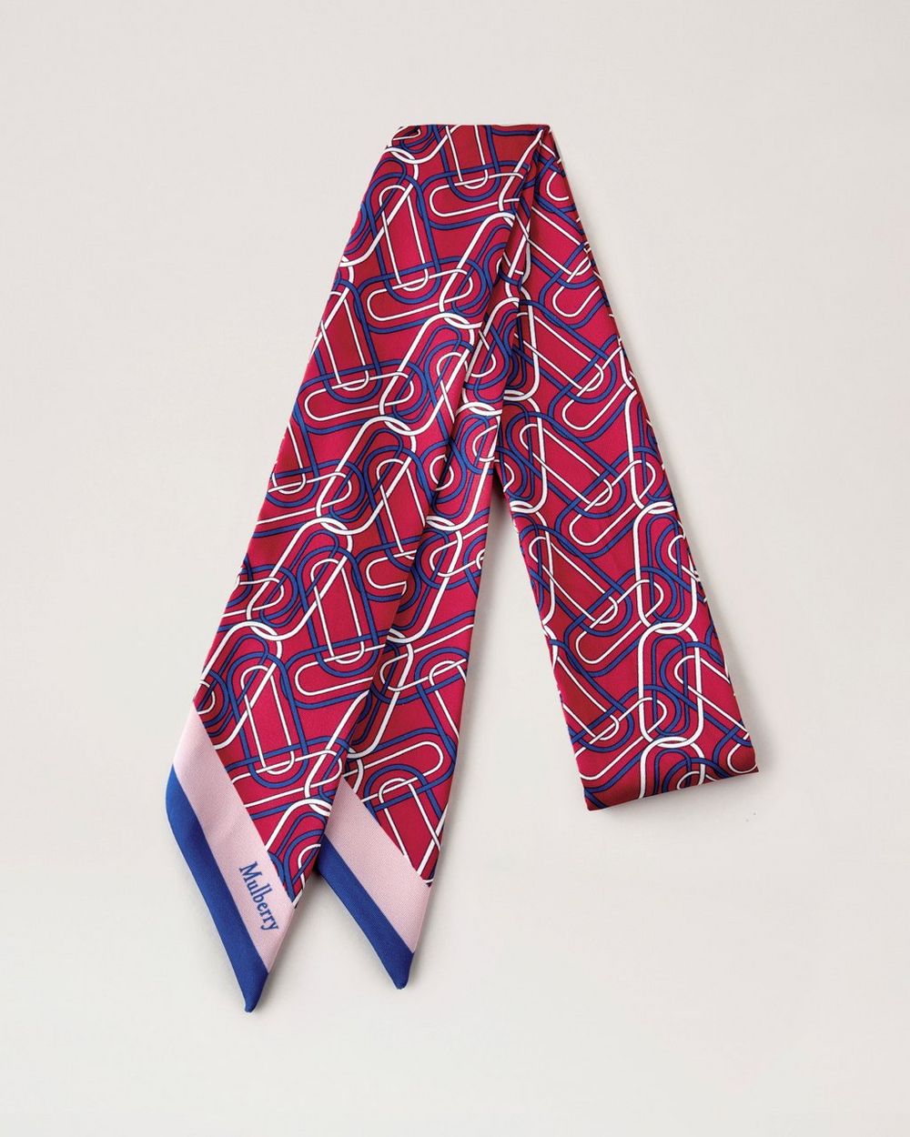 Double-Sided Checkerboard Print Skinny Scarf