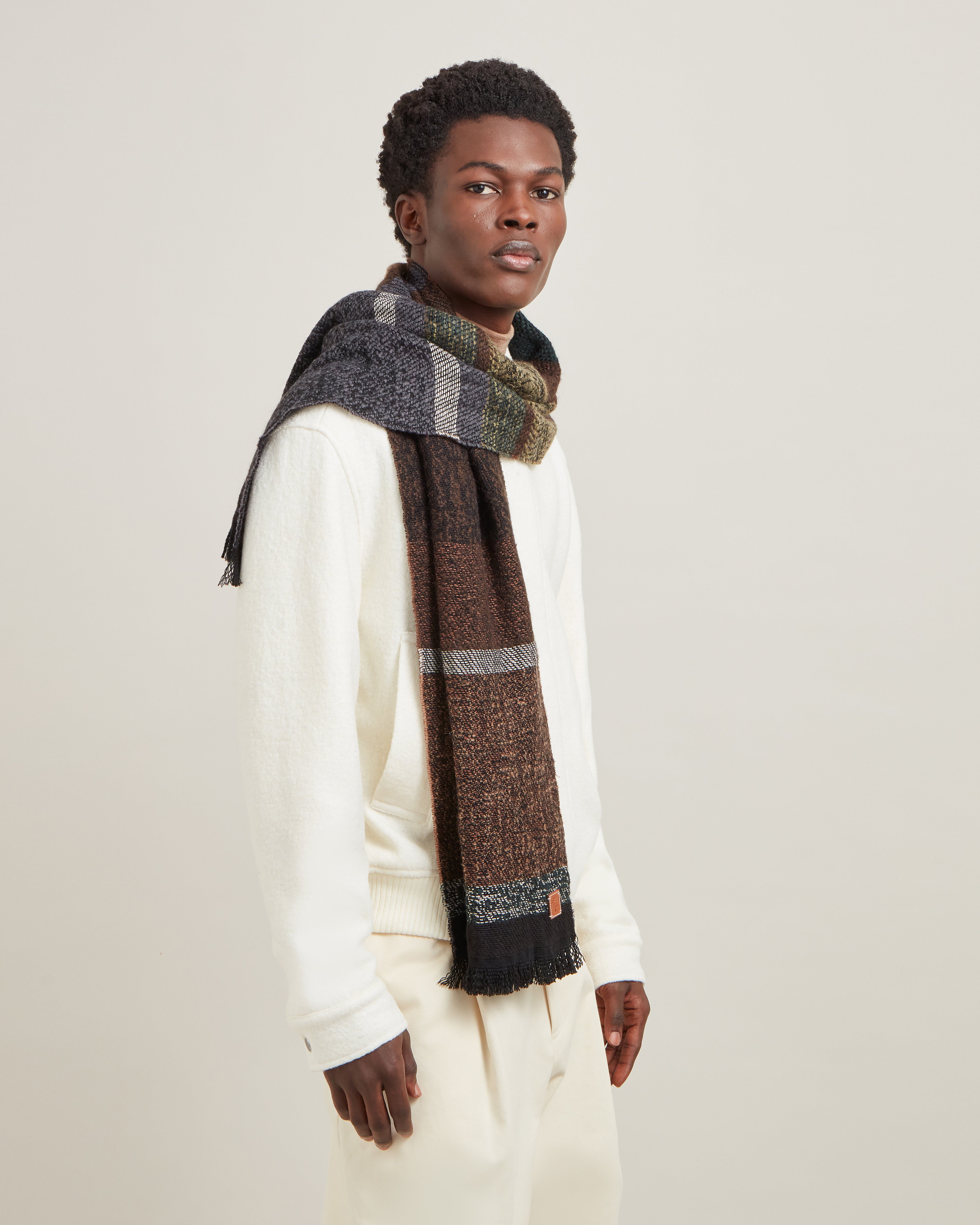 Melange Block Stripe Scarf