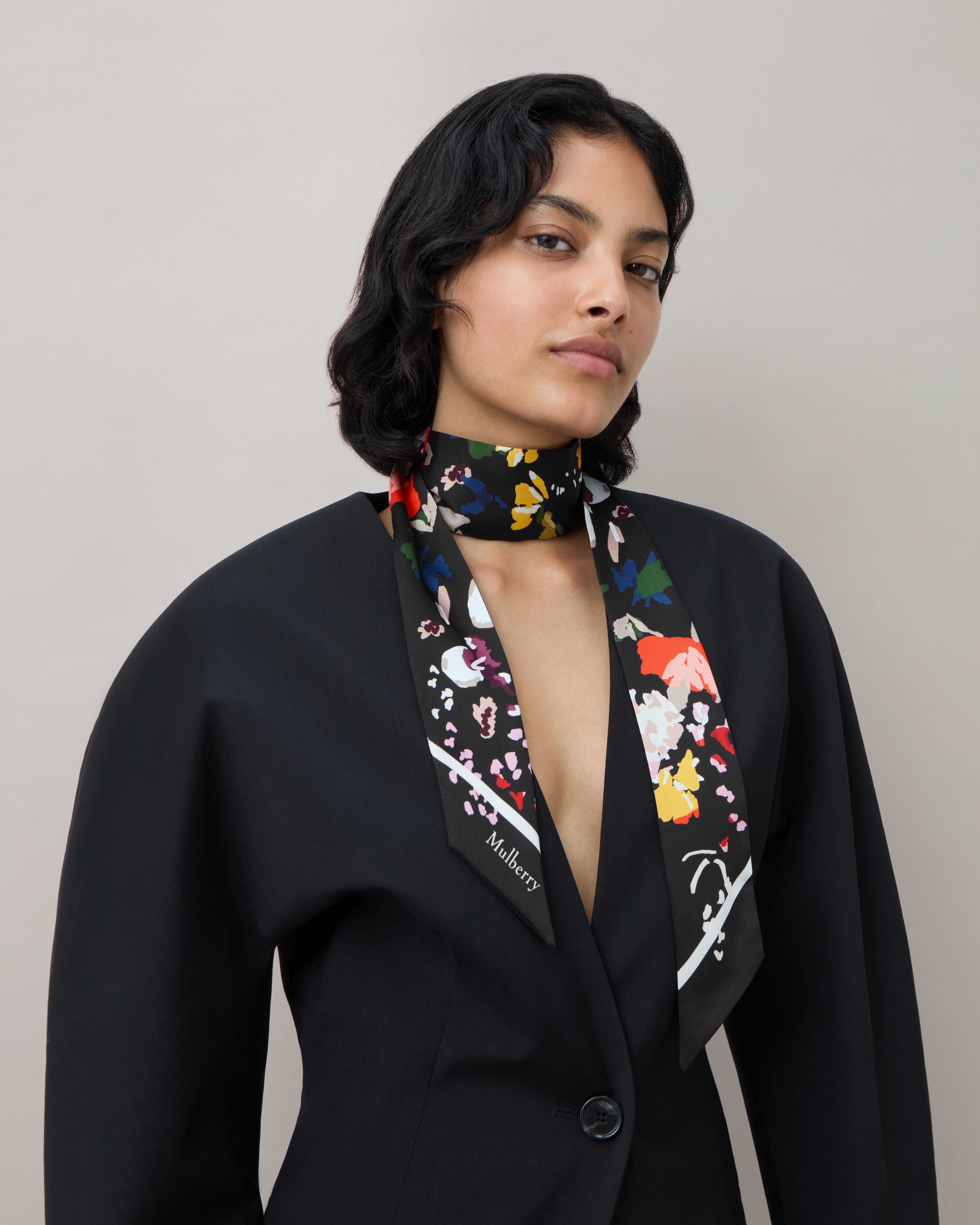 Skinny Scarf - Winter Floral