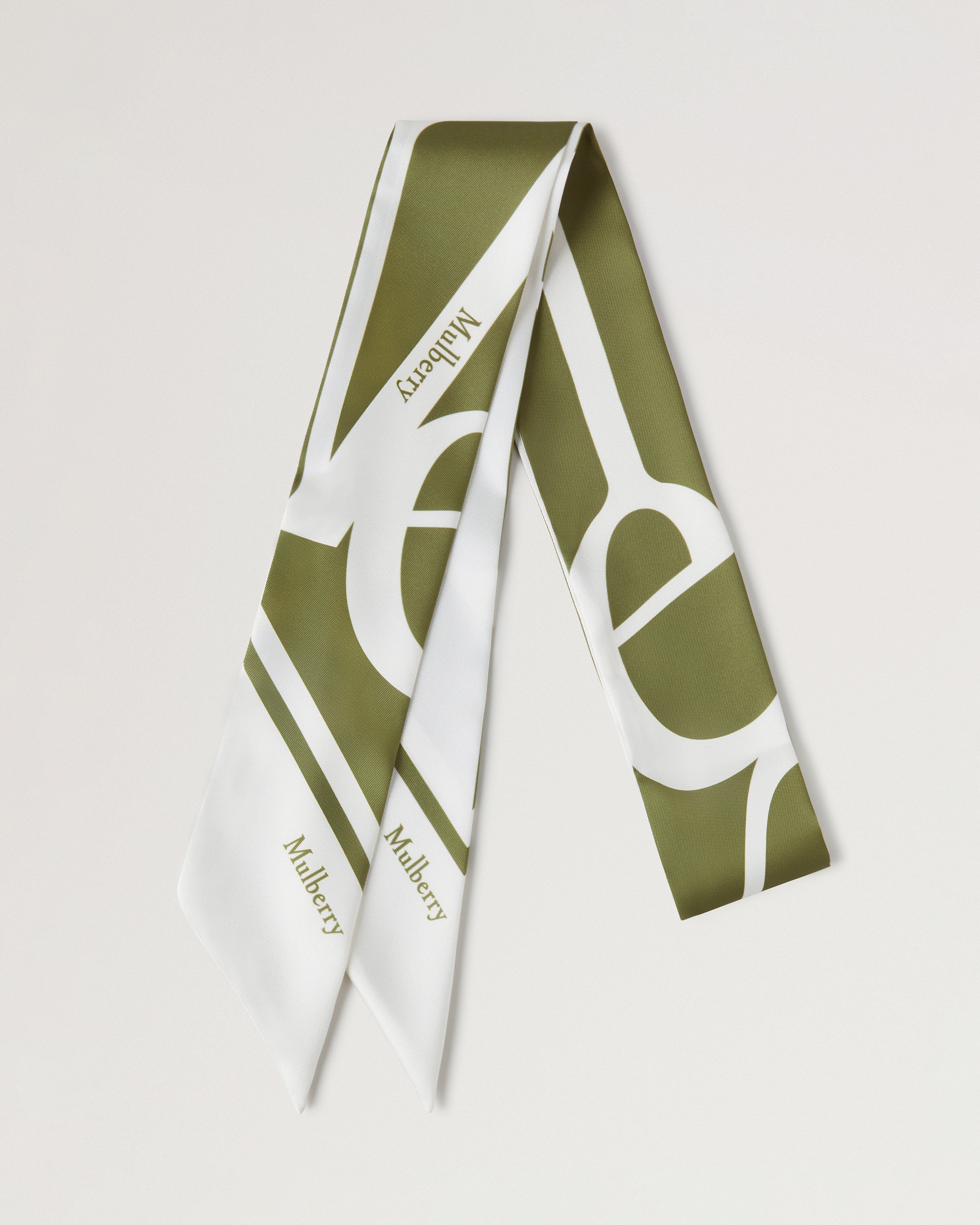 Schmaler Schal mit Mulberry Schrift