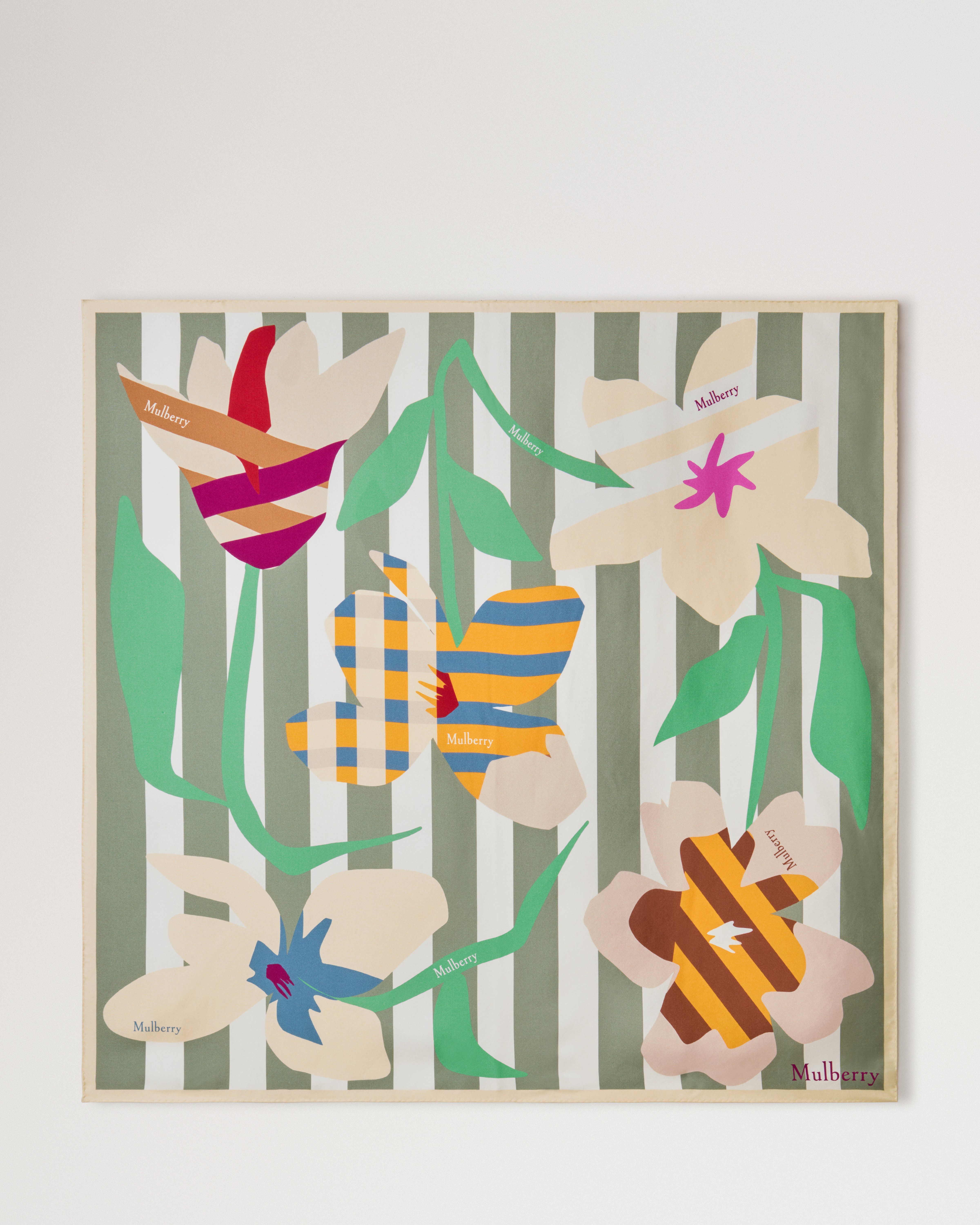 Graphic Floral Square