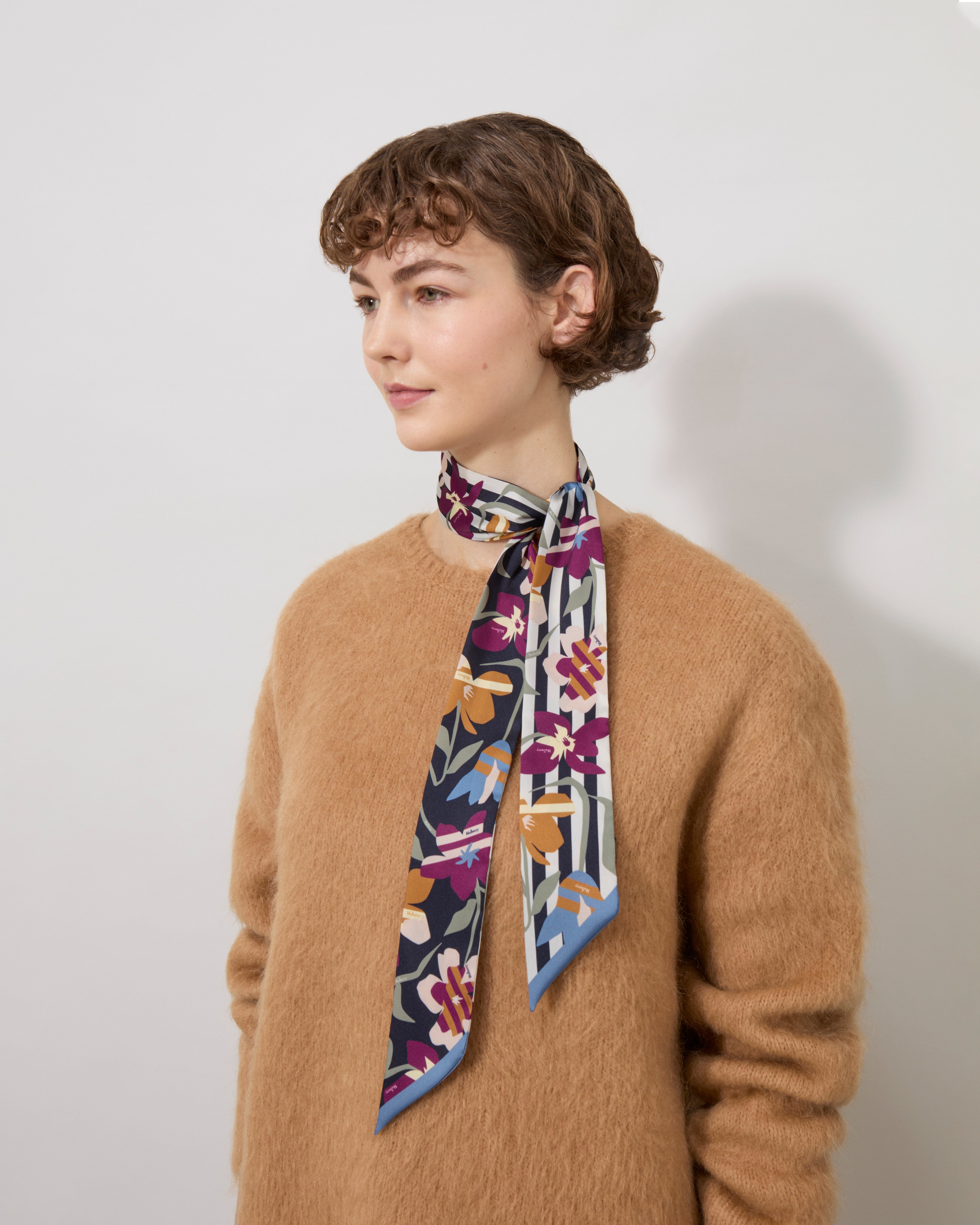 Mulberry スキニースカーフ Mulberry | スキニースカーフ - グラフィック フローラル | ナイト