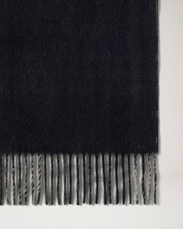 BURBERRY カシミヤ チェック柄マフラー ブラック BURBERRY（バーバリー） マフラー MU 168X30 TBAR BIAS CHK 8099710