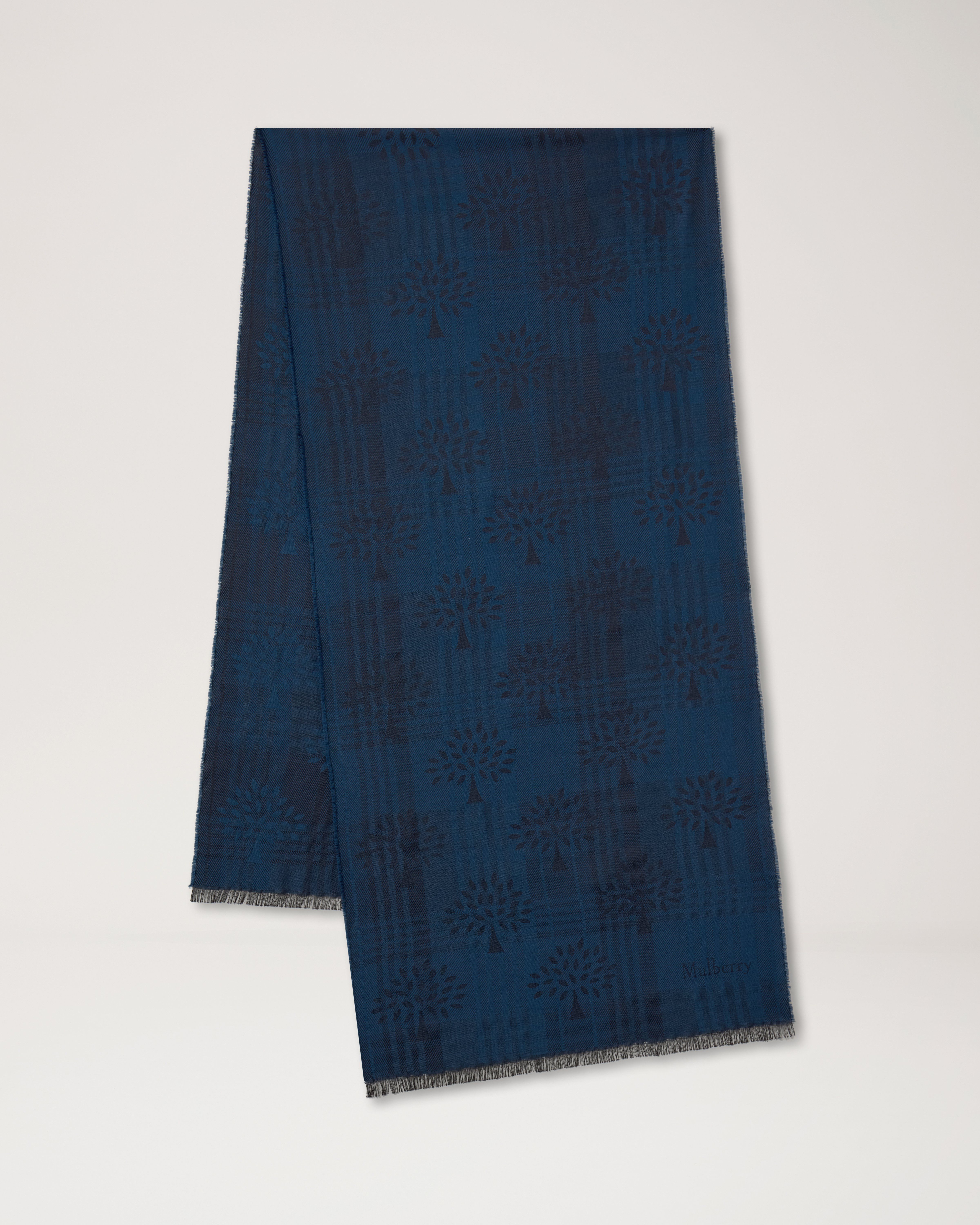 Check & Tree Rectangular Scarf