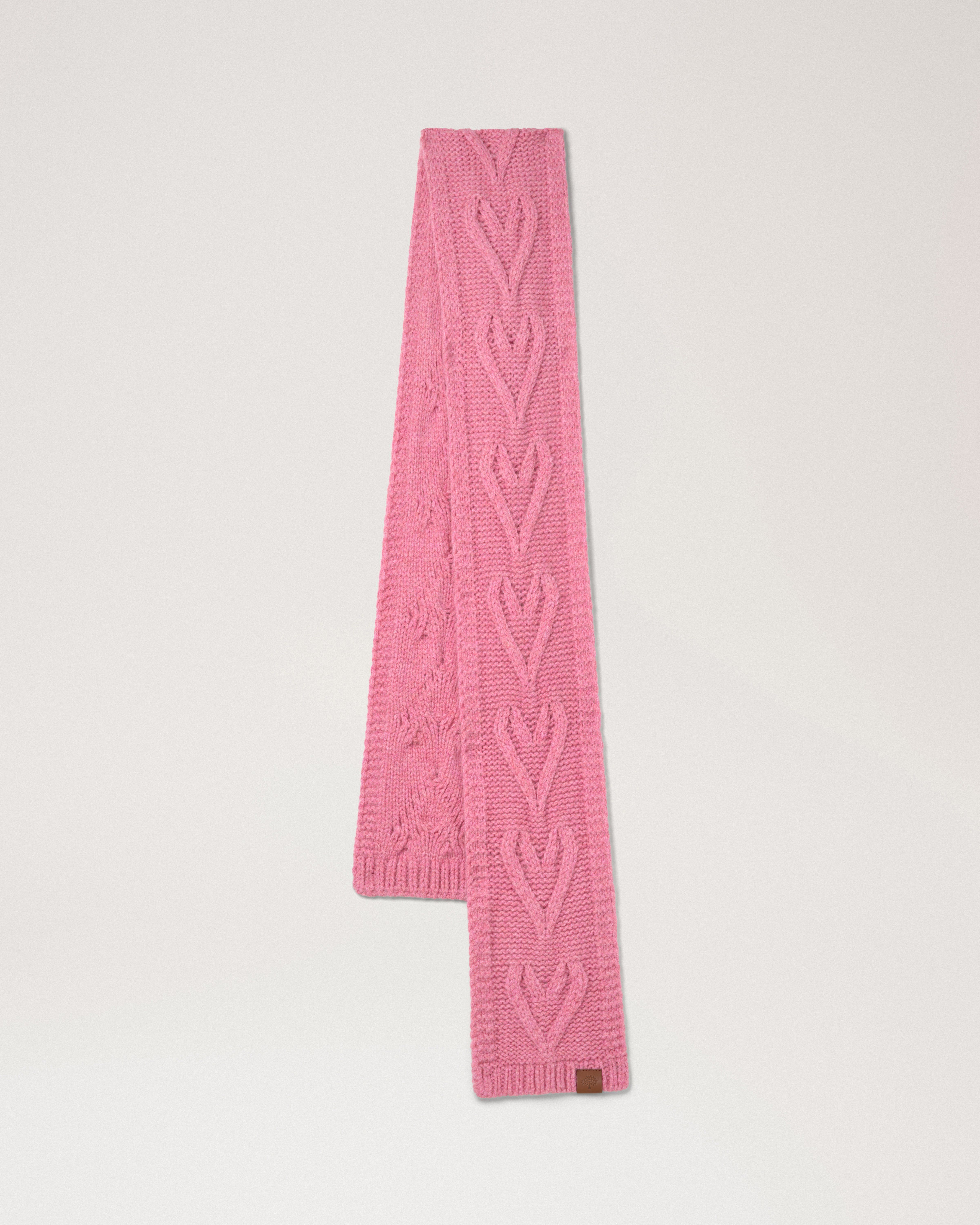 Cable Knitted Heart Scarf