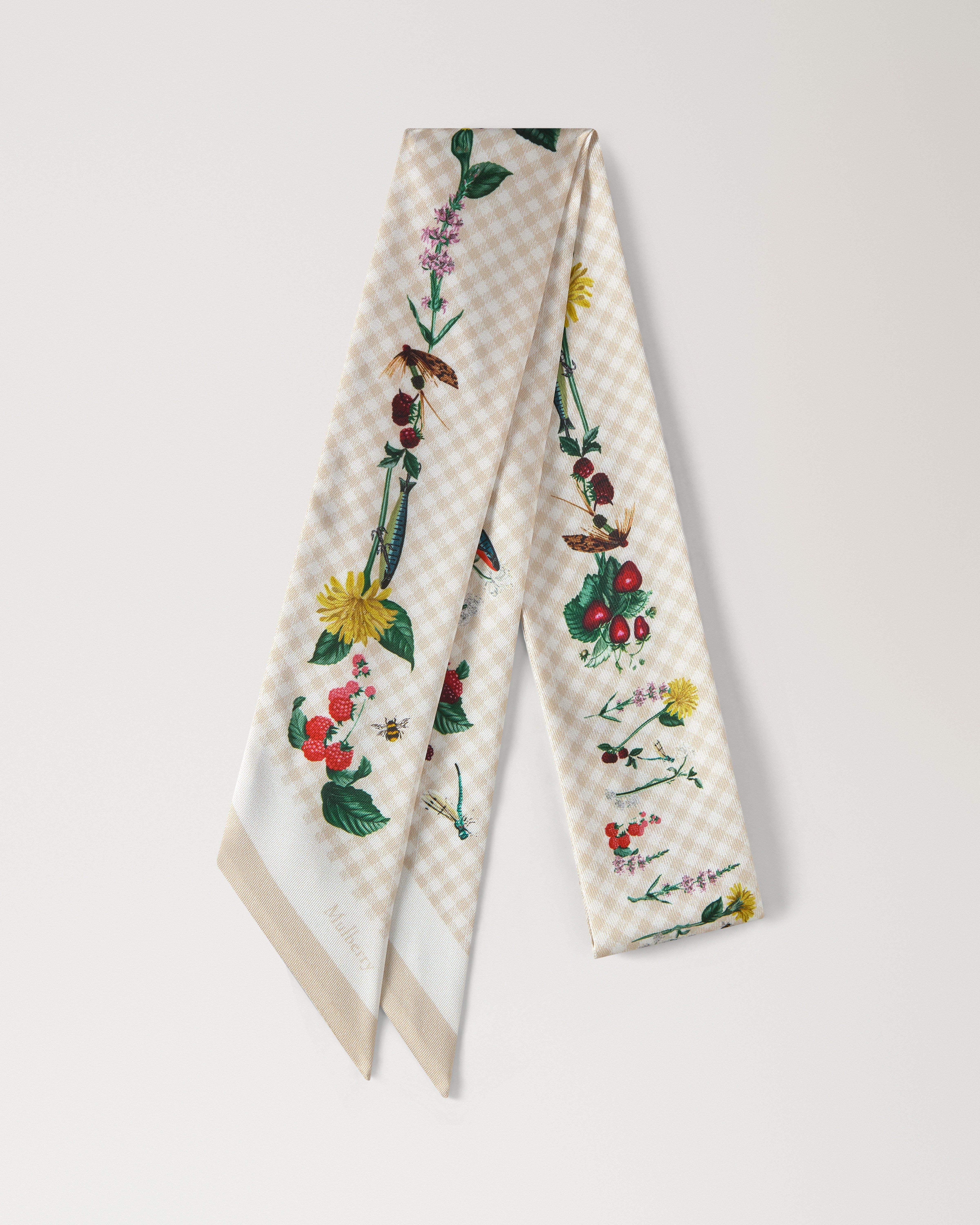 Schmaler Schal – Florales Flussufer