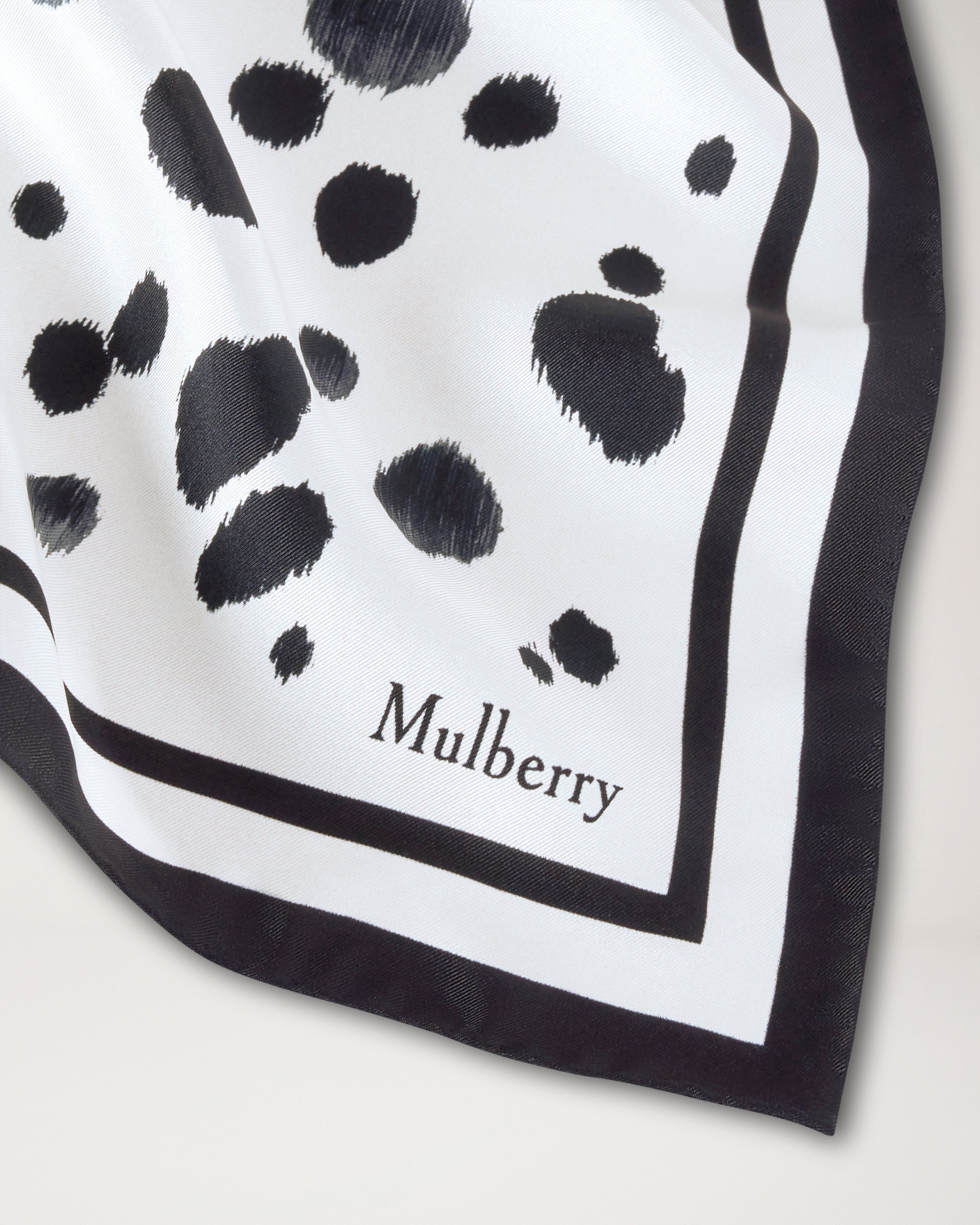 Mulberry | ラージ スクエア スカーフ - ダルメシアン | ブラック