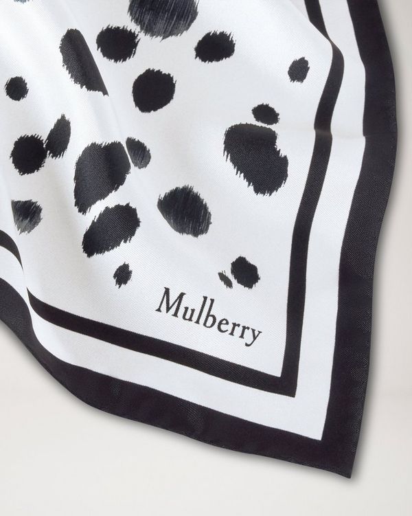 Mulberry | ラージ スクエア スカーフ - ダルメシアン | ブラック