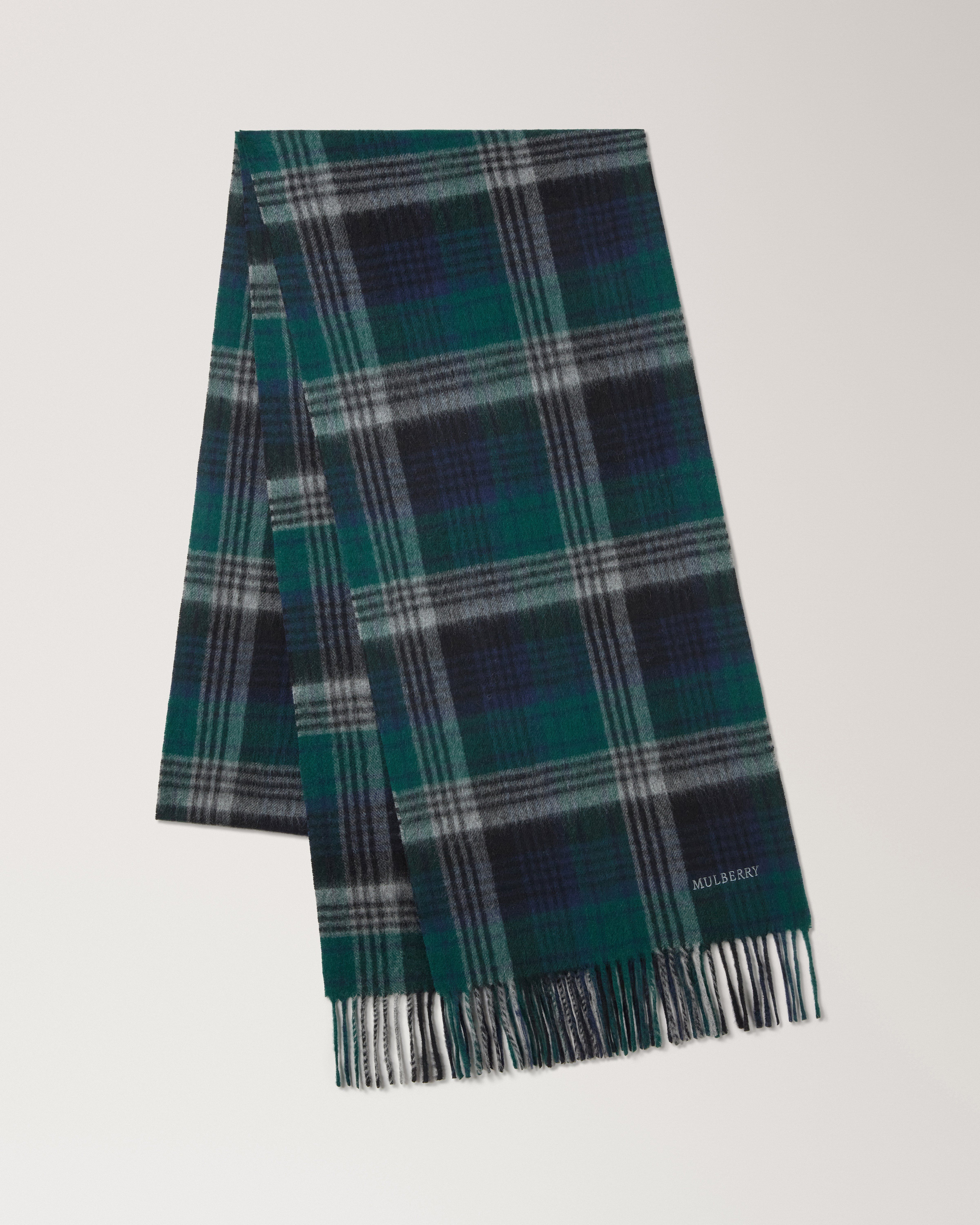 Long Mulberry Heritage Check Scarf