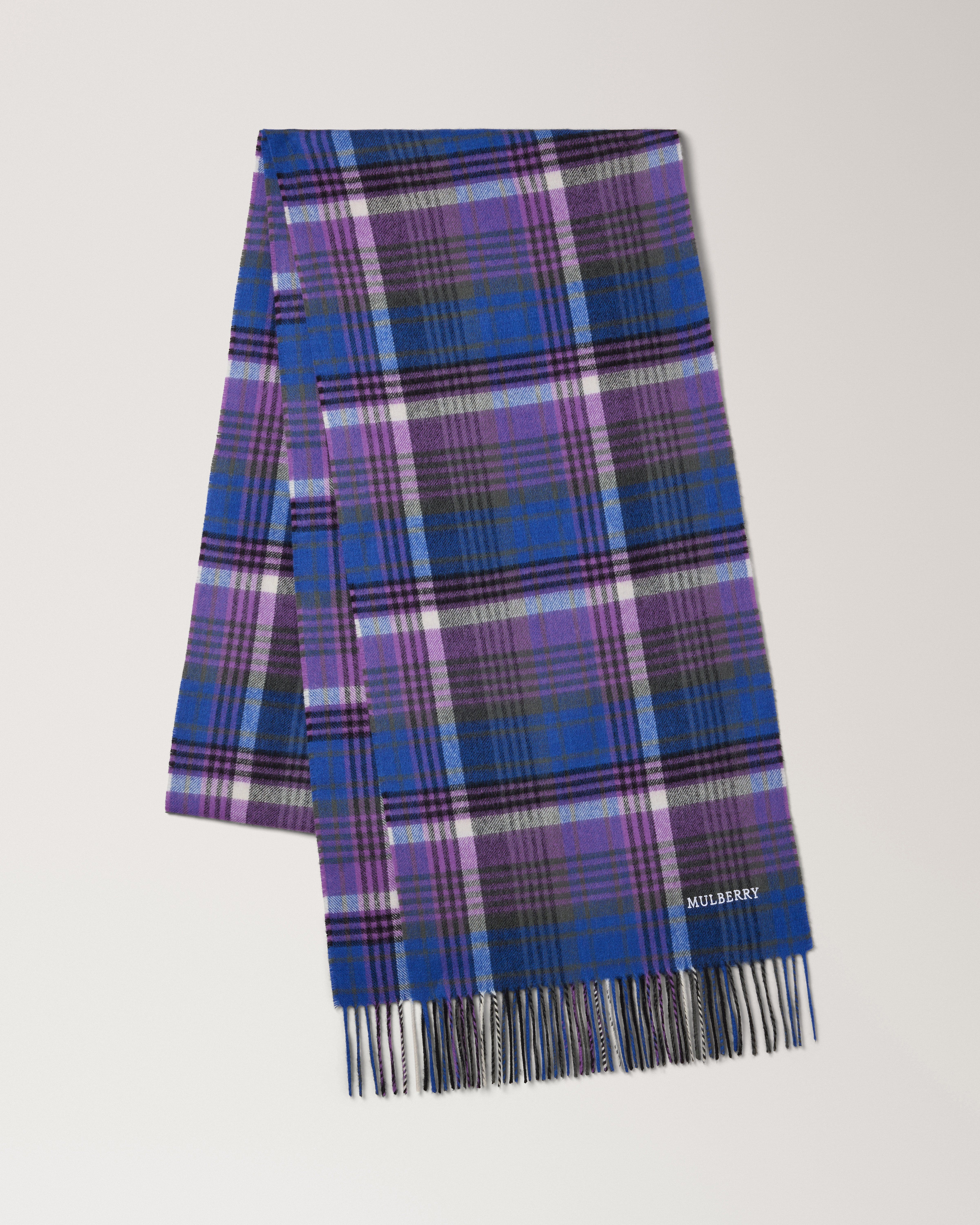 Long Mulberry Heritage Check Scarf