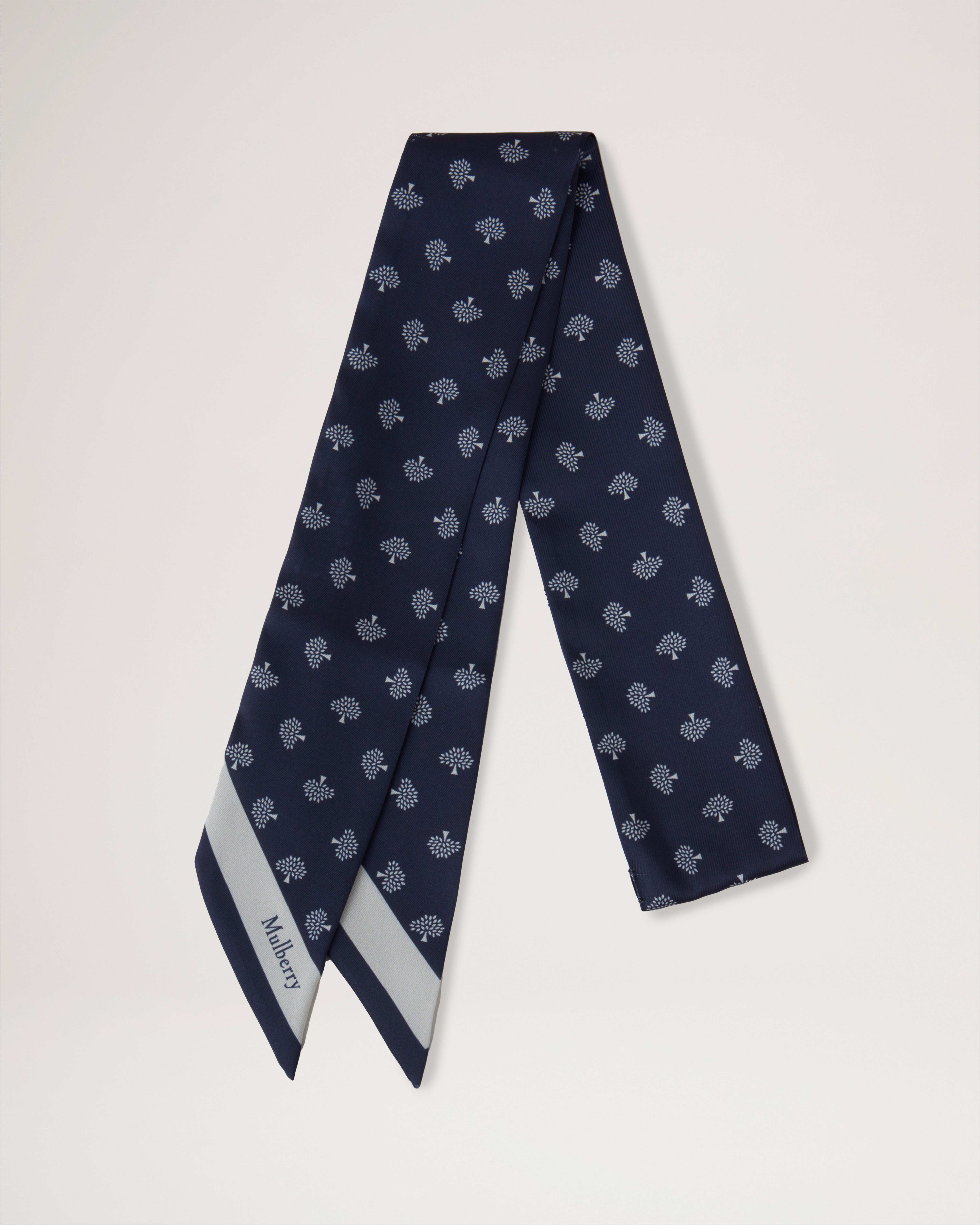 Schmaler Schal mit Mulberry Baumlogo
