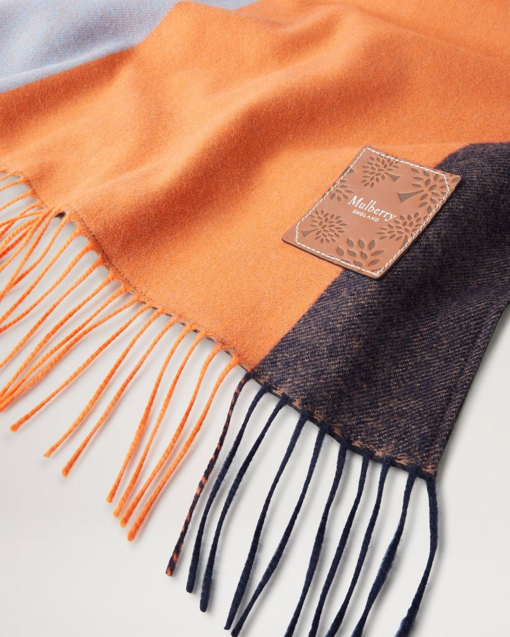 Striped Picnic Blanket Mandarin Orange & Cornflower Blue Mixed