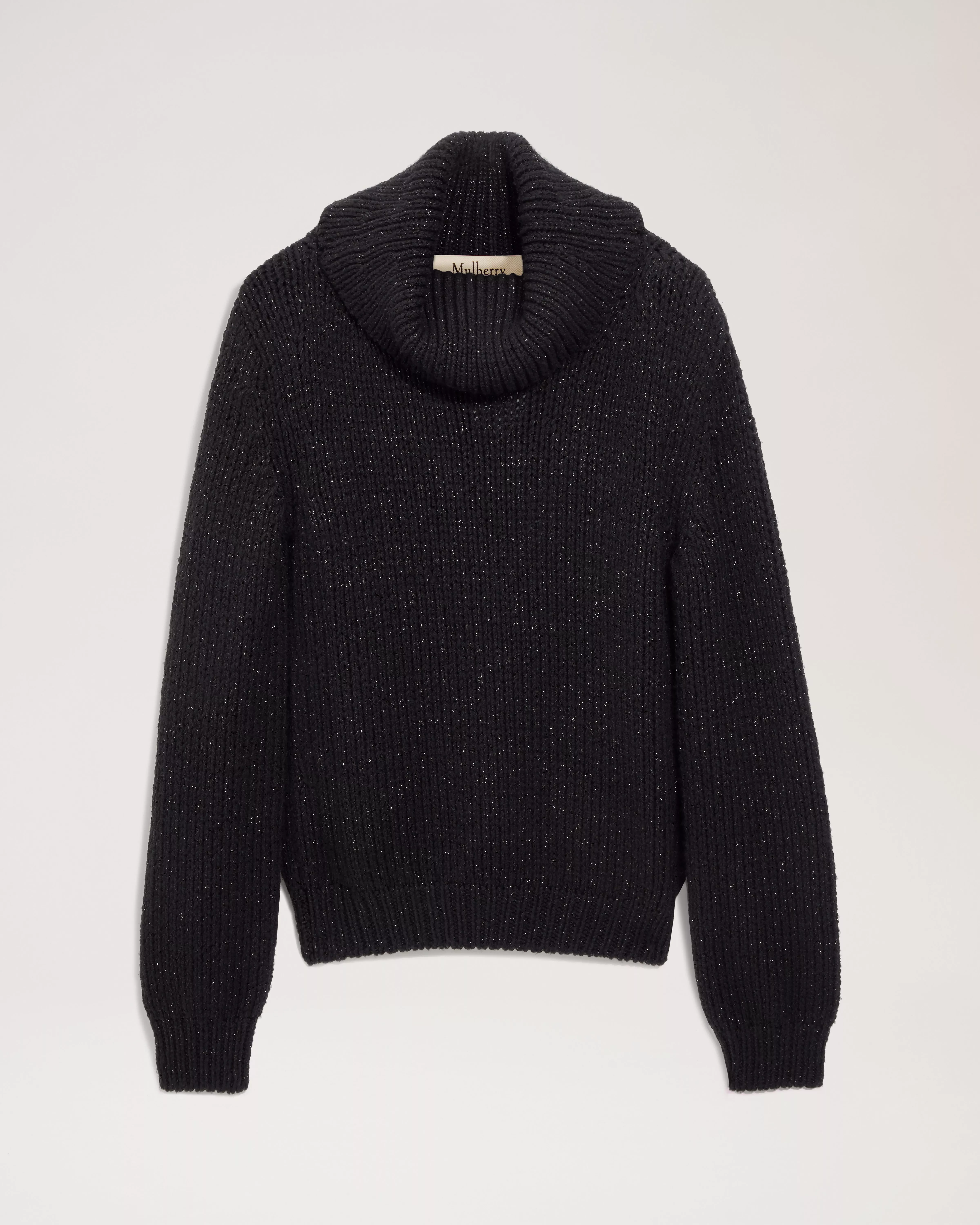 black wool polo neck jumper womens